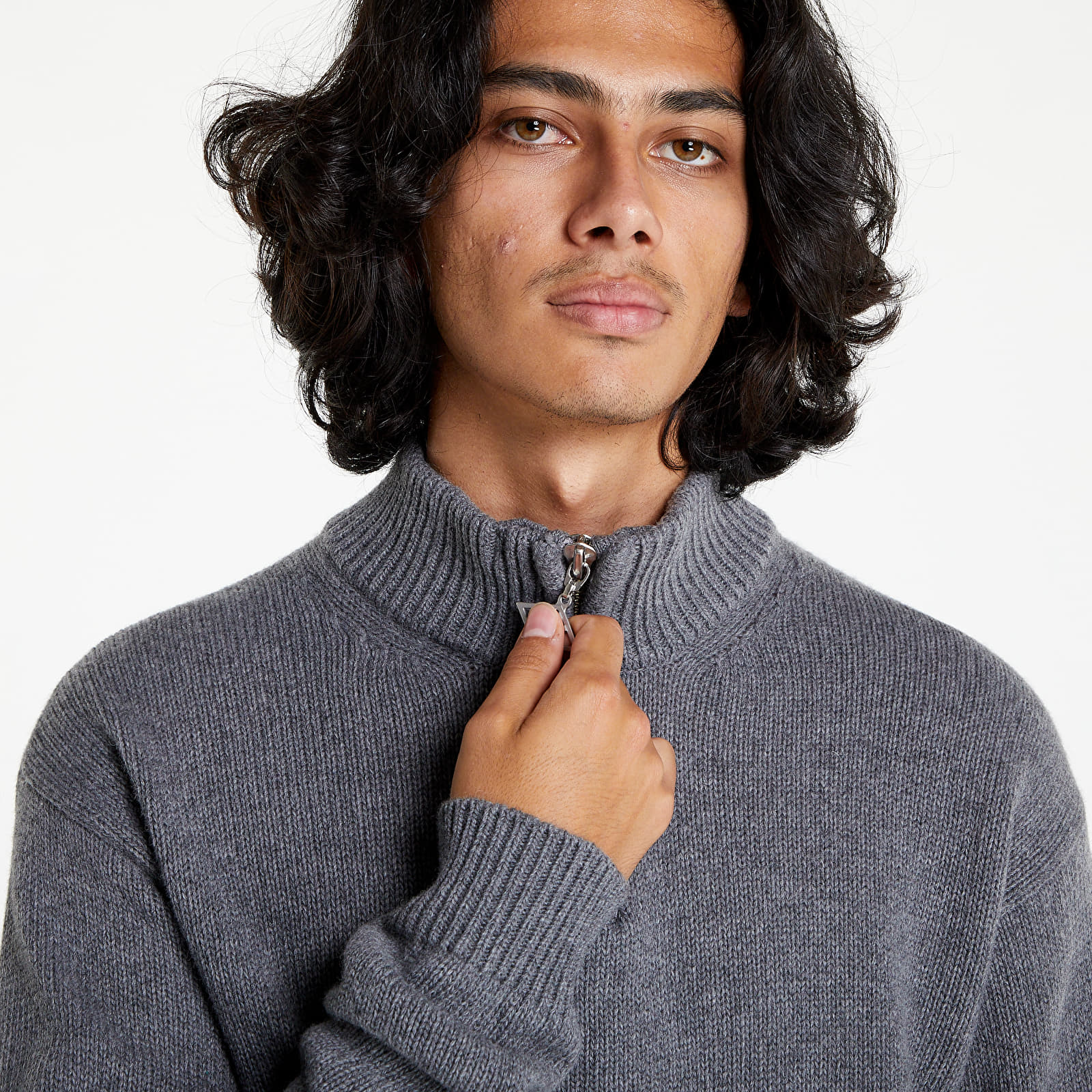 Truien Han Kjøbenhavn Zip Turtleneck Knit Grey