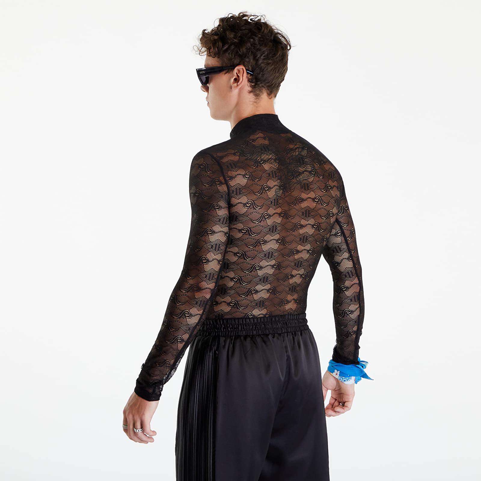 T-shirts Han Kjøbenhavn Lace Monogram Turtleneck Long Sleeve Black