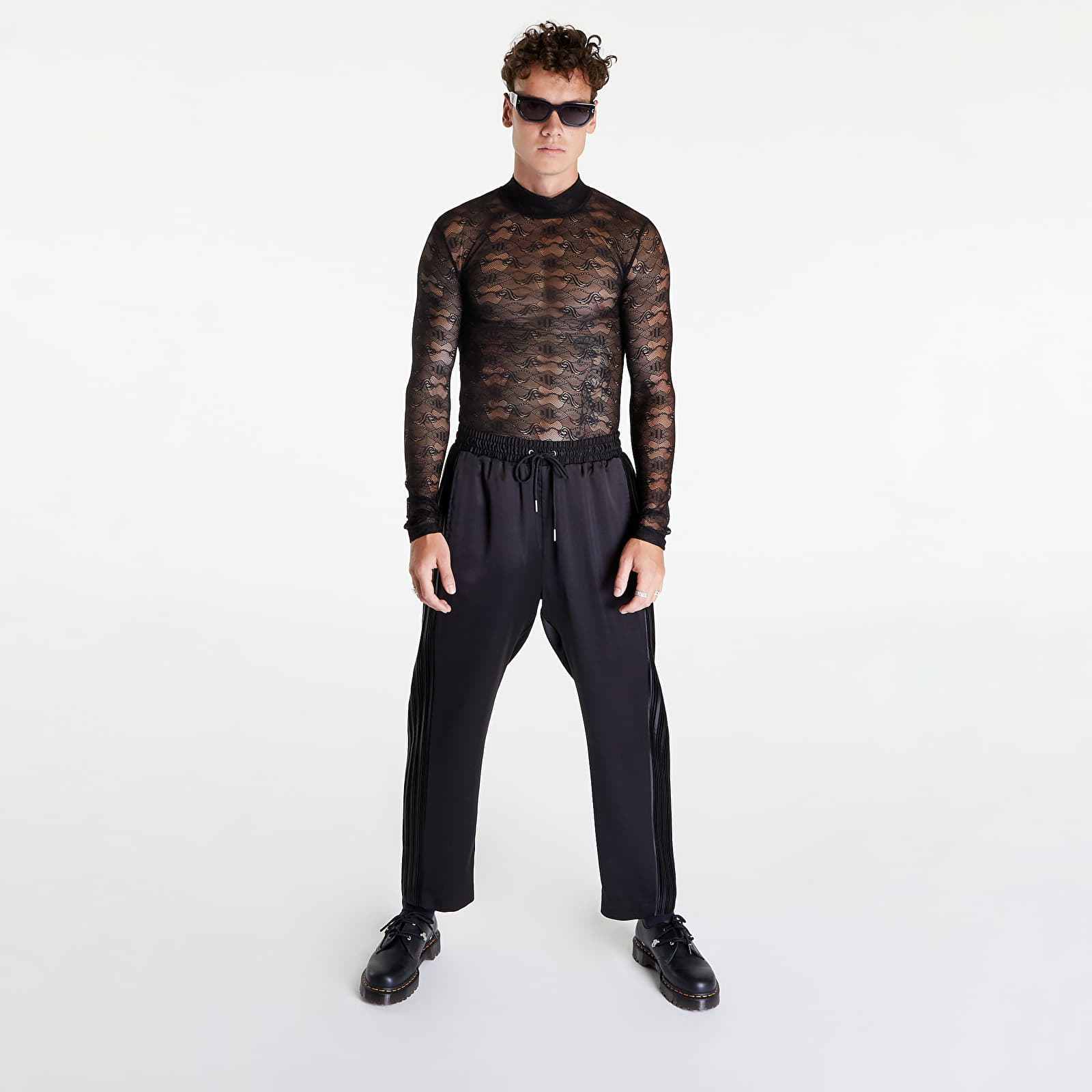 T-shirts Han Kjøbenhavn Lace Monogram Turtleneck Long Sleeve Black