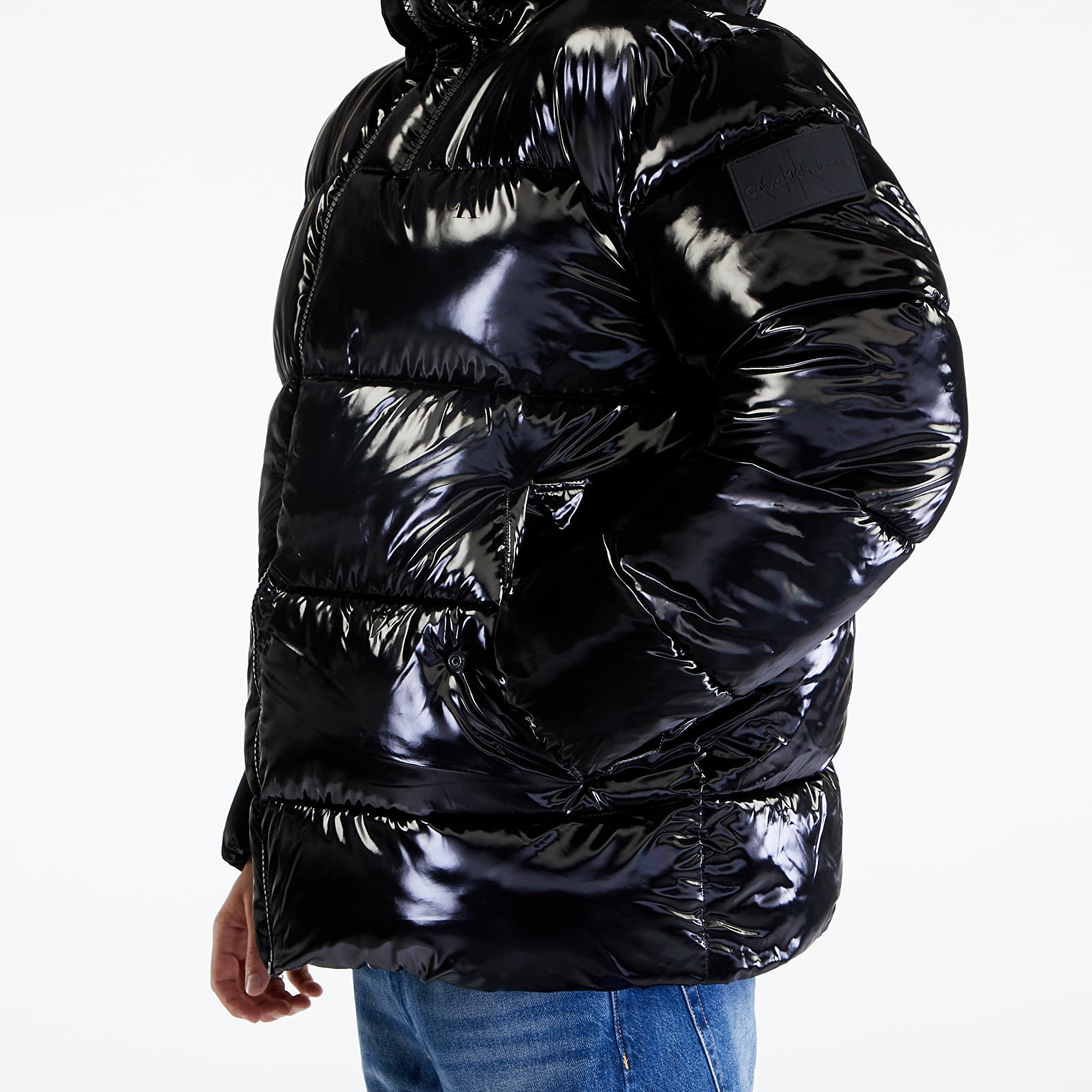 Якета Calvin Klein Jeans Badge Shine Oversize Black