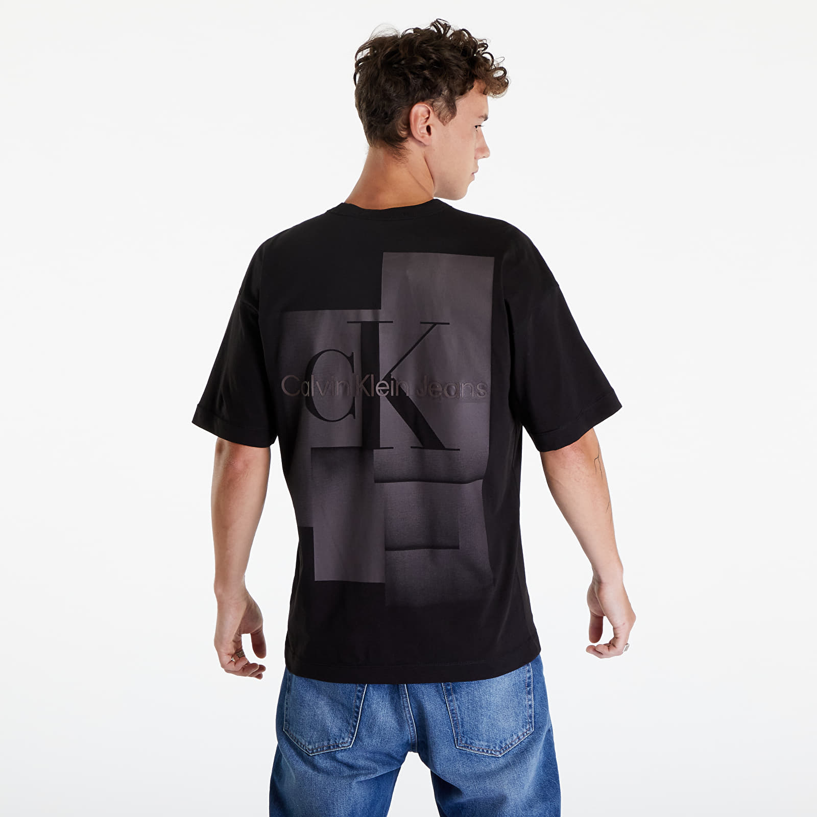 Marškinėliai Calvin Klein Jeans Monologo Gradient Mu Black