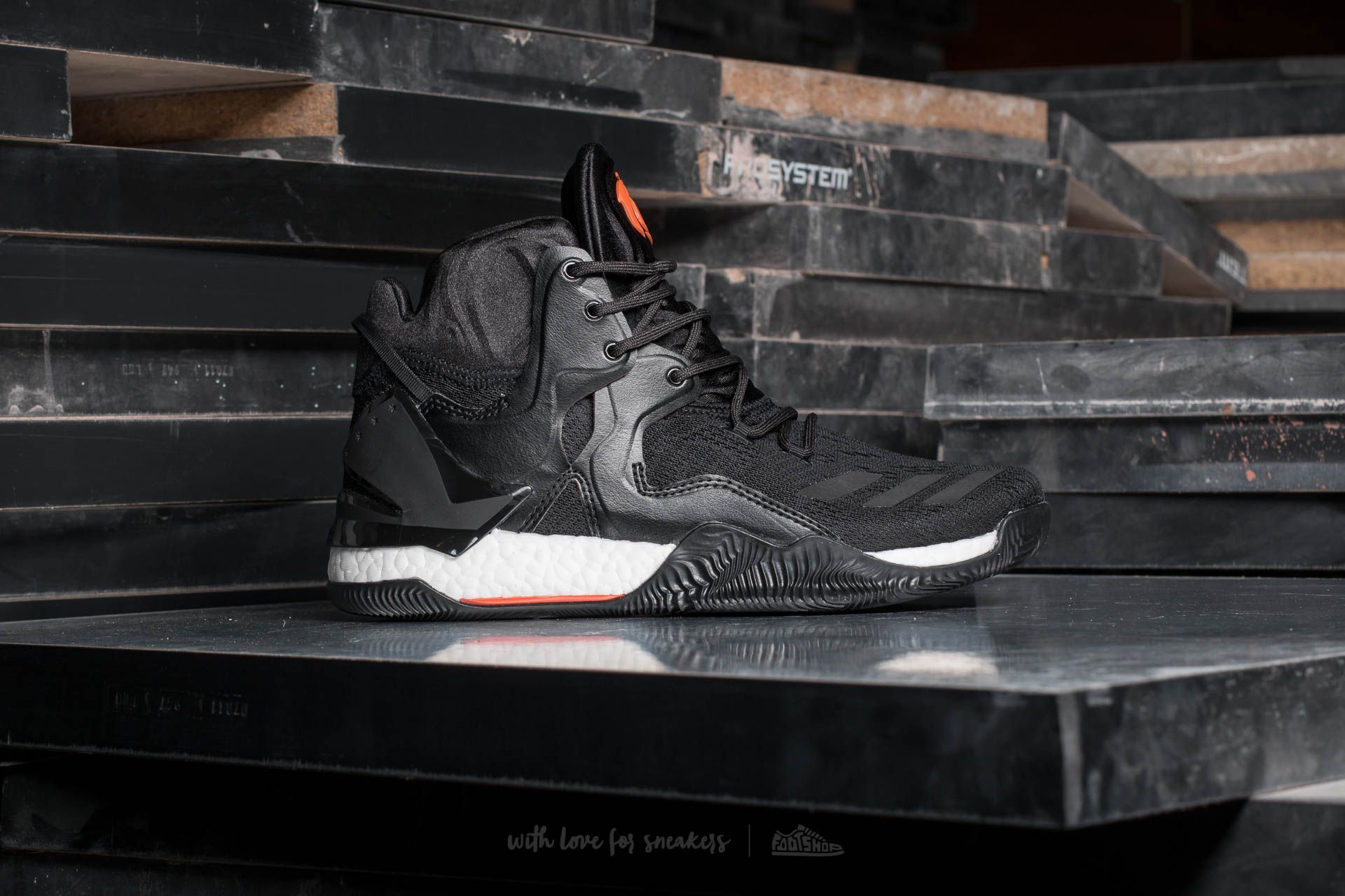 Herren Sneaker und Schuhe adidas D Rose 7 Core Black/ Utility Black-Orange