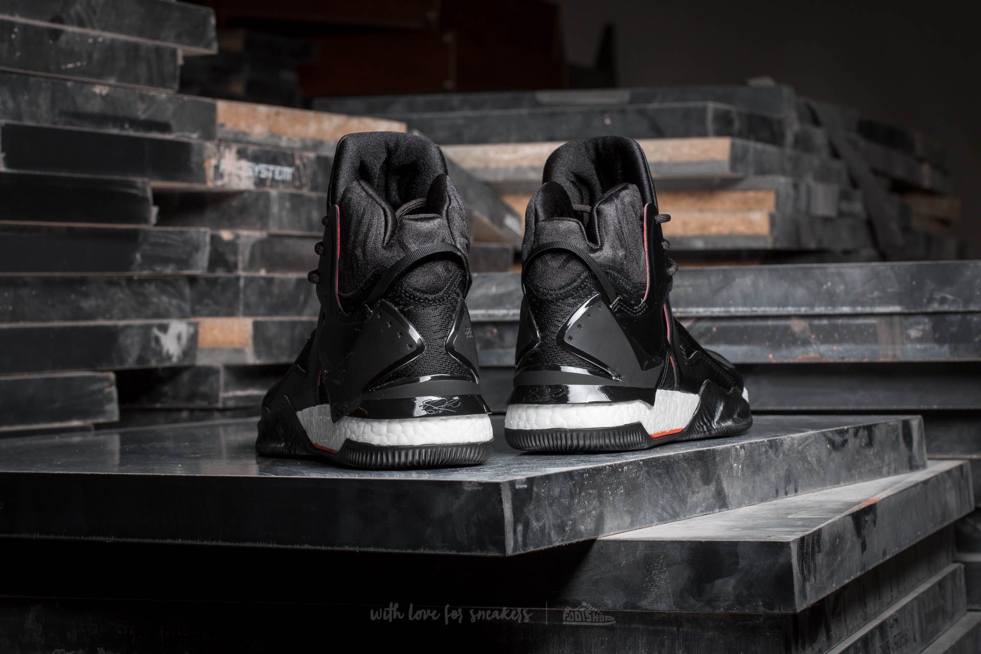 Herren Sneaker und Schuhe adidas D Rose 7 Core Black/ Utility Black-Orange