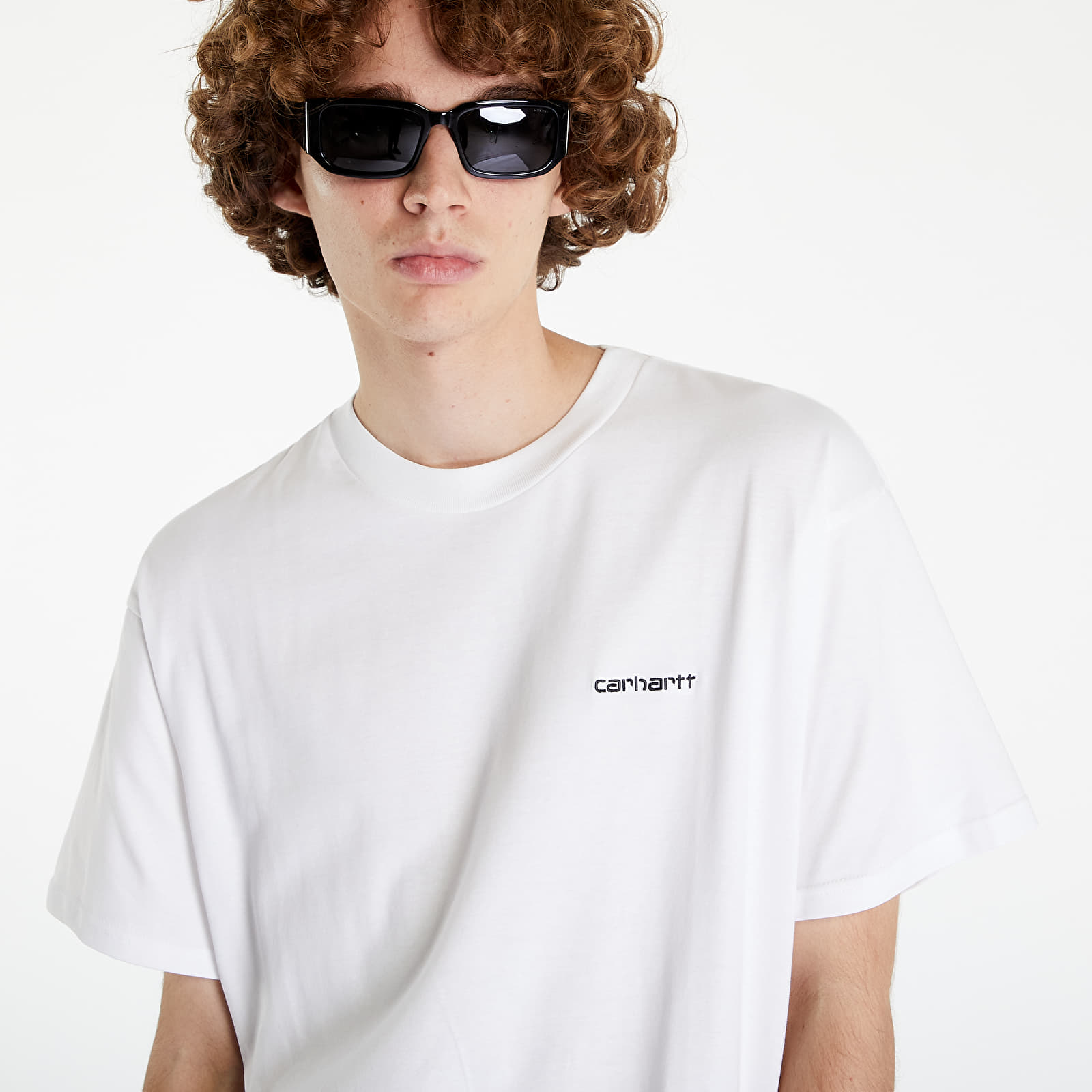 Pólók Carhartt WIP S/S Script Embroidery T-Shirt White