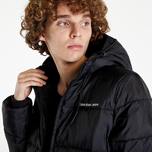 Calvin klein jeans logo padded best sale puffer