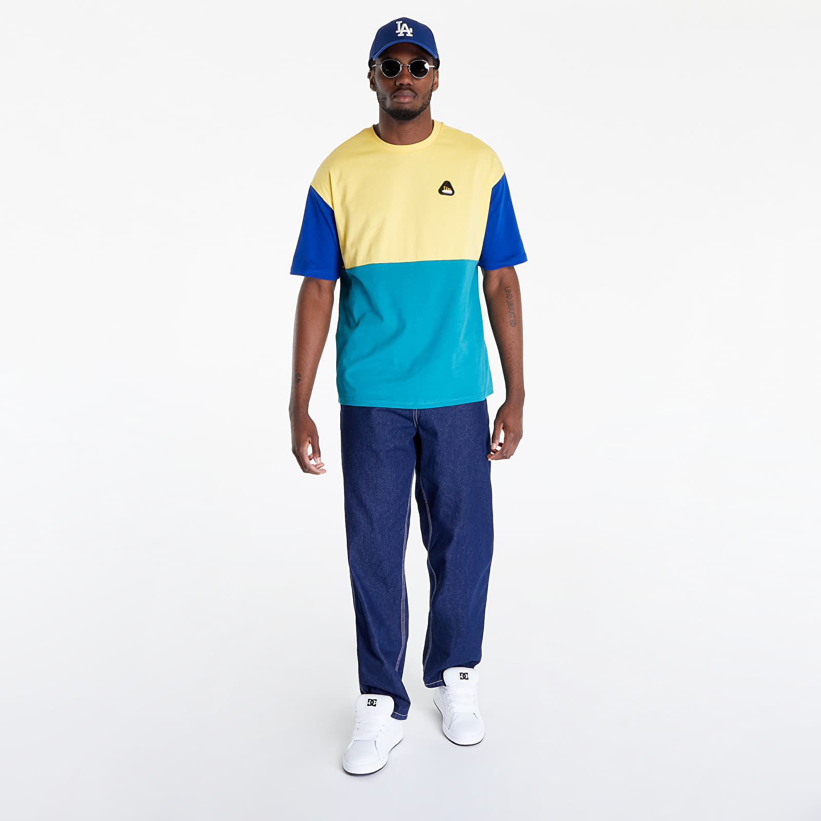 T-shirts New Era Block Badge Tee Aqua/ Honeycomb