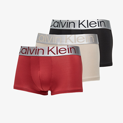 Boxer shorts Calvin Klein Reconsidered Steel Microfiber Low Rise Trunk 3 Pack Black Tuffet Red Carpet Footshop