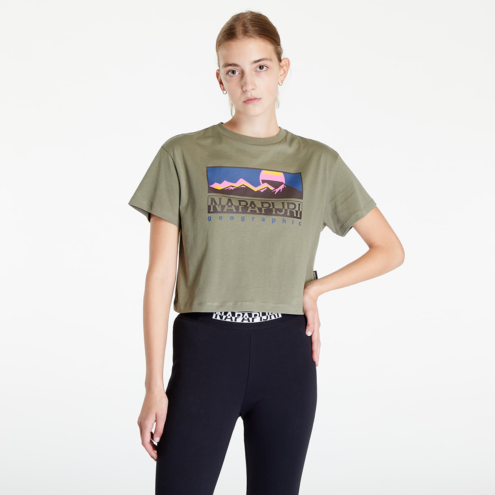 Magliette Napapijri S-Cold Ss Crop Tee Green Lichen