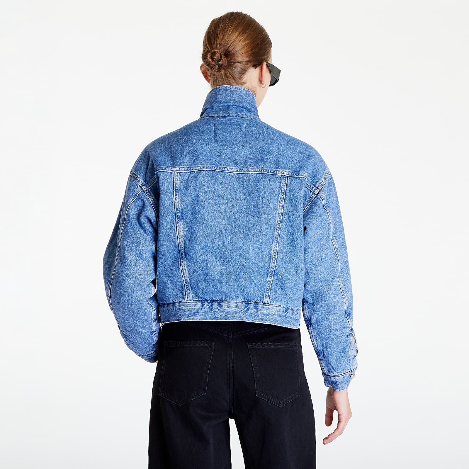 Bundy Calvin Klein Jeans Revsersible Crop Sherpa Denim Jacket Denim Light