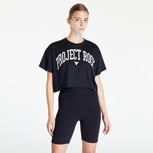 Top Under Armour Project Rock Short Sleeve Crop Black/ Summit White