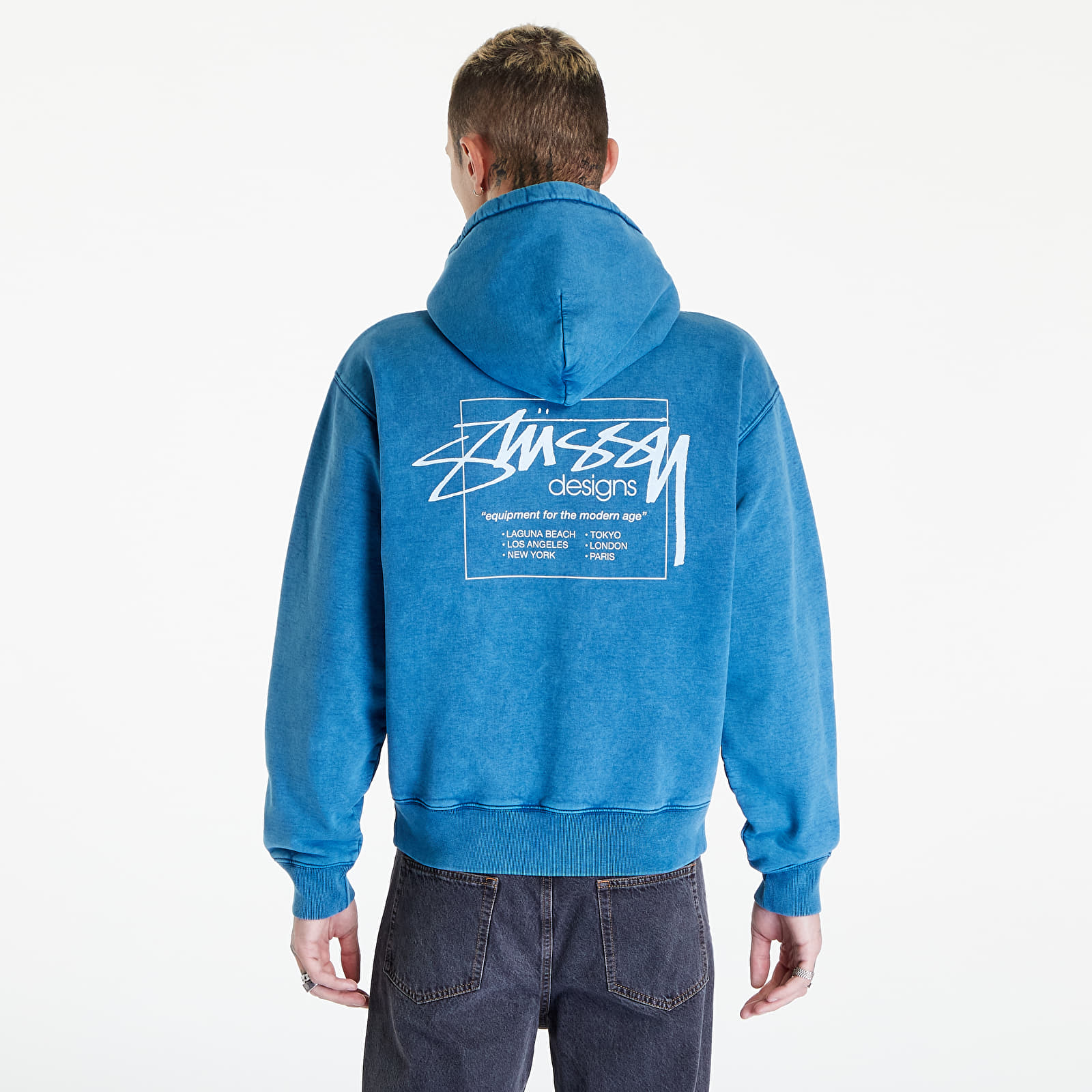 Felpe Stussy Dyed Stussy Designs Hood Blue Footshop