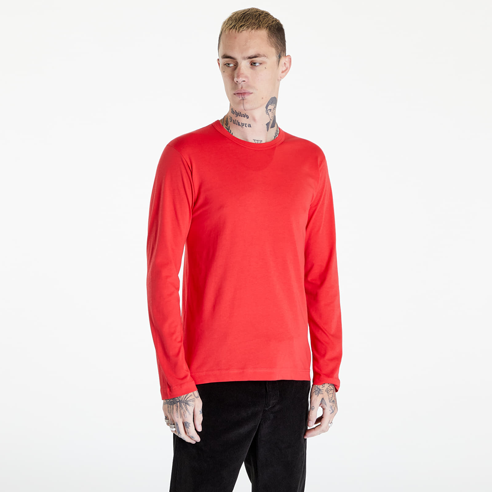 Levně Comme des Garçons SHIRT Long Sleeve Knit T-Shirt Red