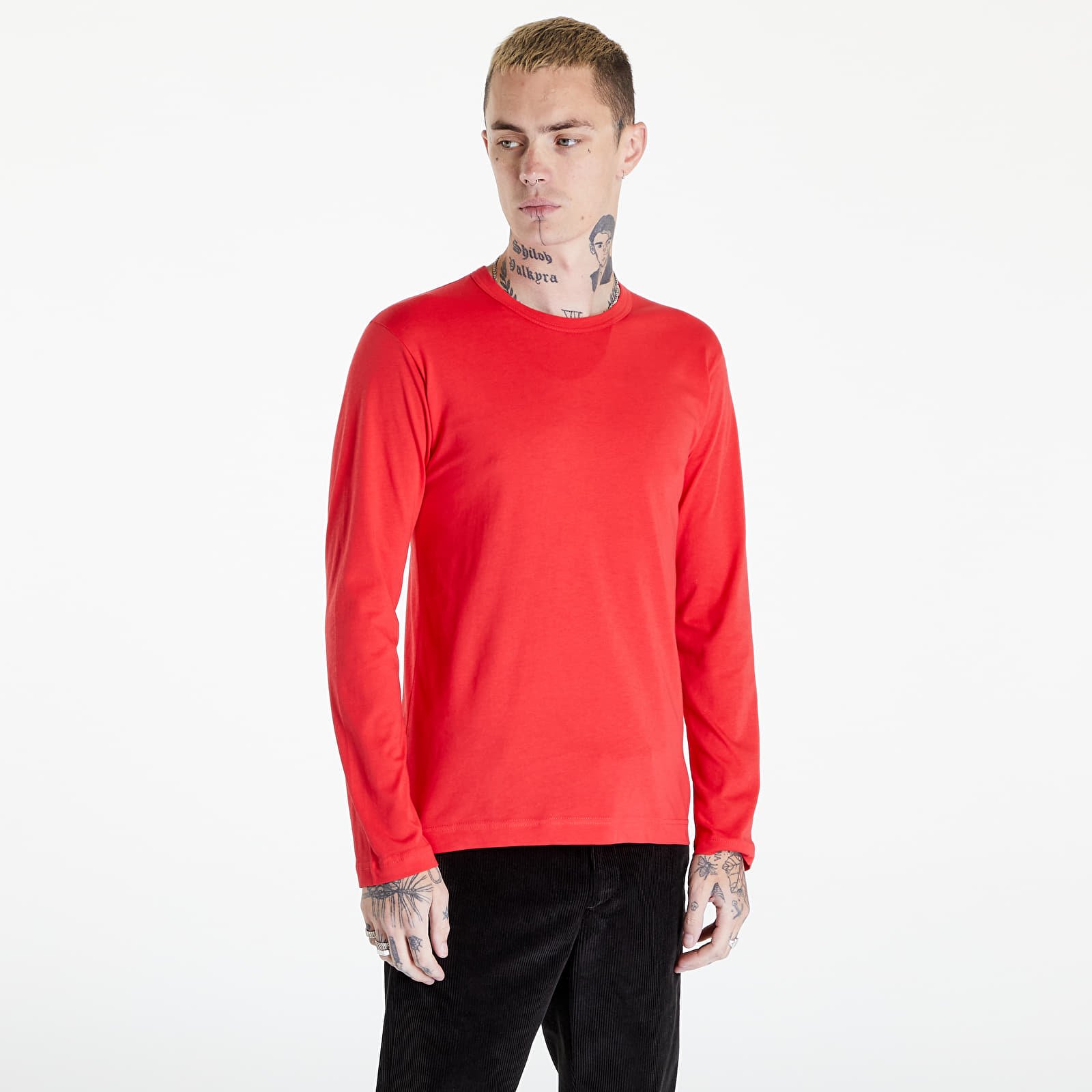 T-Shirts Comme des Garçons SHIRT Long Sleeve Knit T-Shirt Red