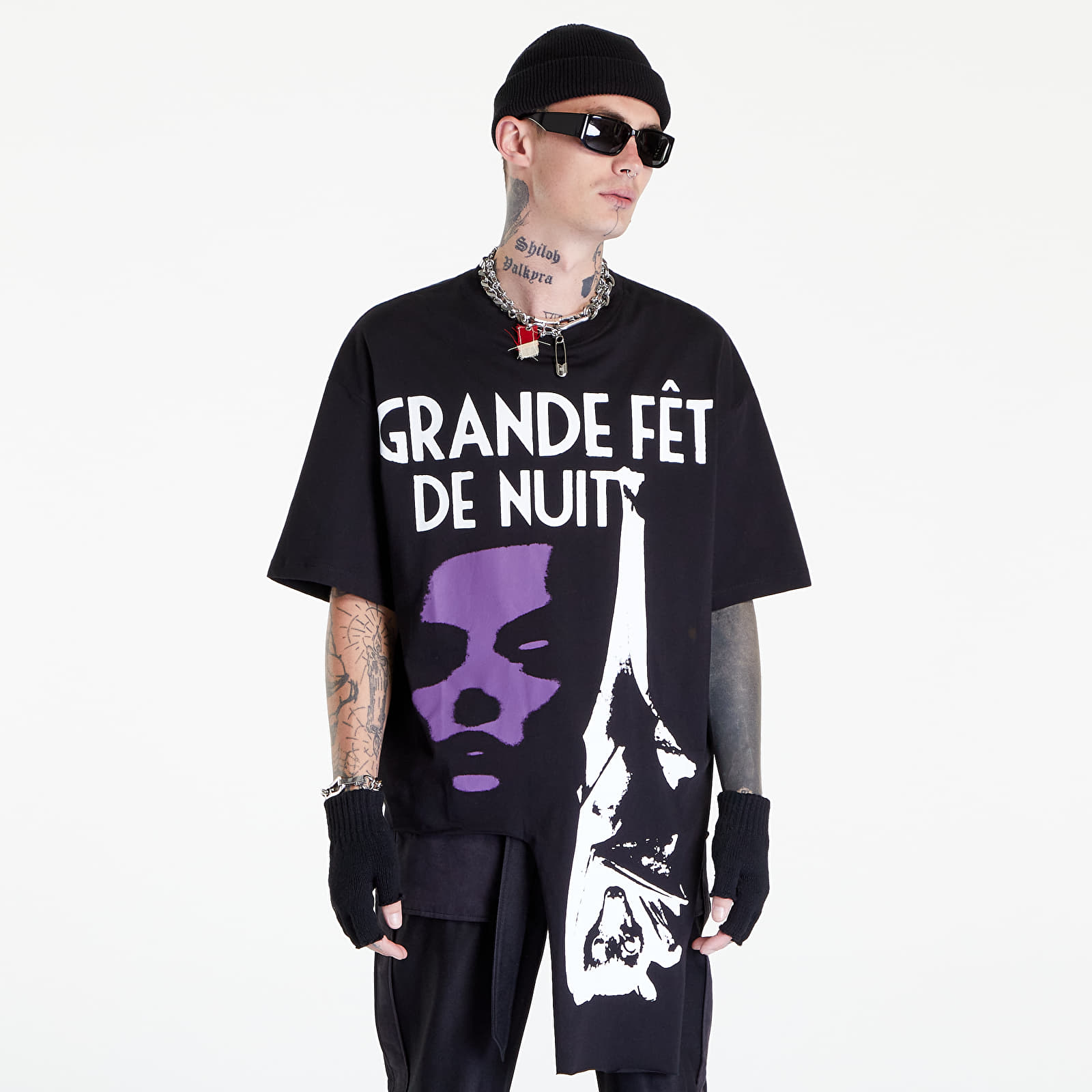 T-shirts Raf Simons Oversized T-Shirt Cut Out Grand Fete De Nuit Black