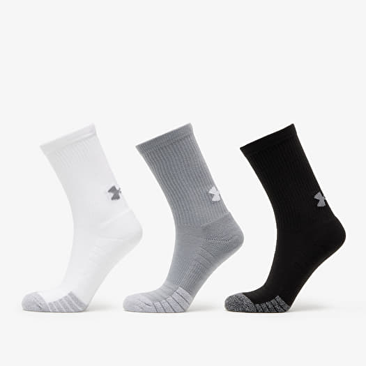 Calcetines Under Armour Heatgear Crew 3-Pack Socks Gray/ White