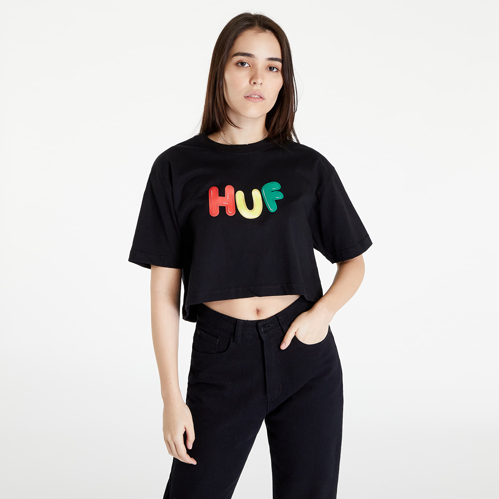 T-shirts HUF Gummed S/S Crop Tee Black