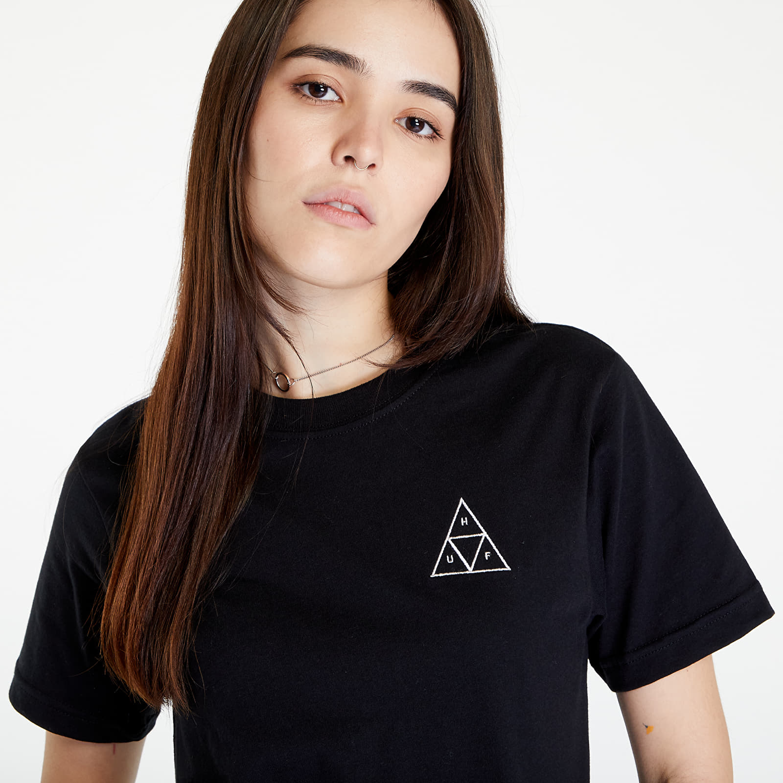 Tričká HUF Embroidered Tt S/S Relax Tee Black