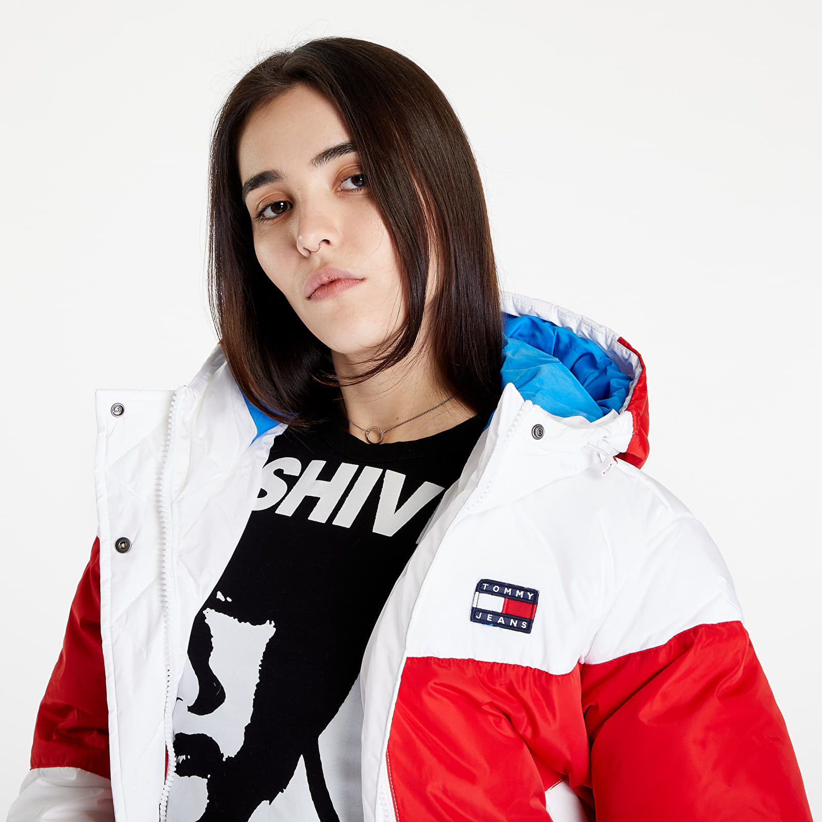 Bundy Tommy Jeans Shiny Badge Puffer Red