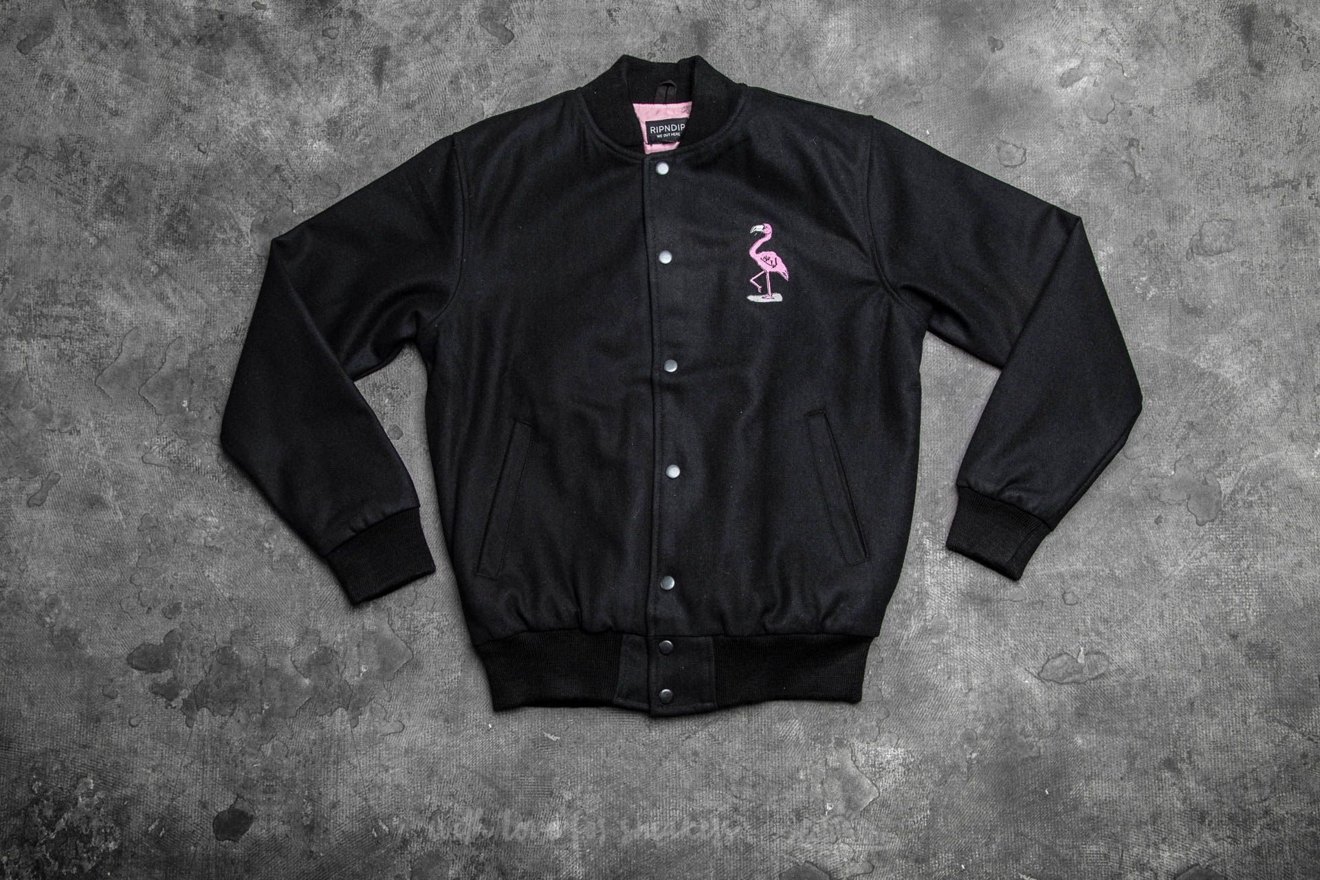 Coach Jackets RIPNDIP Coach Flamingo Varsity Black