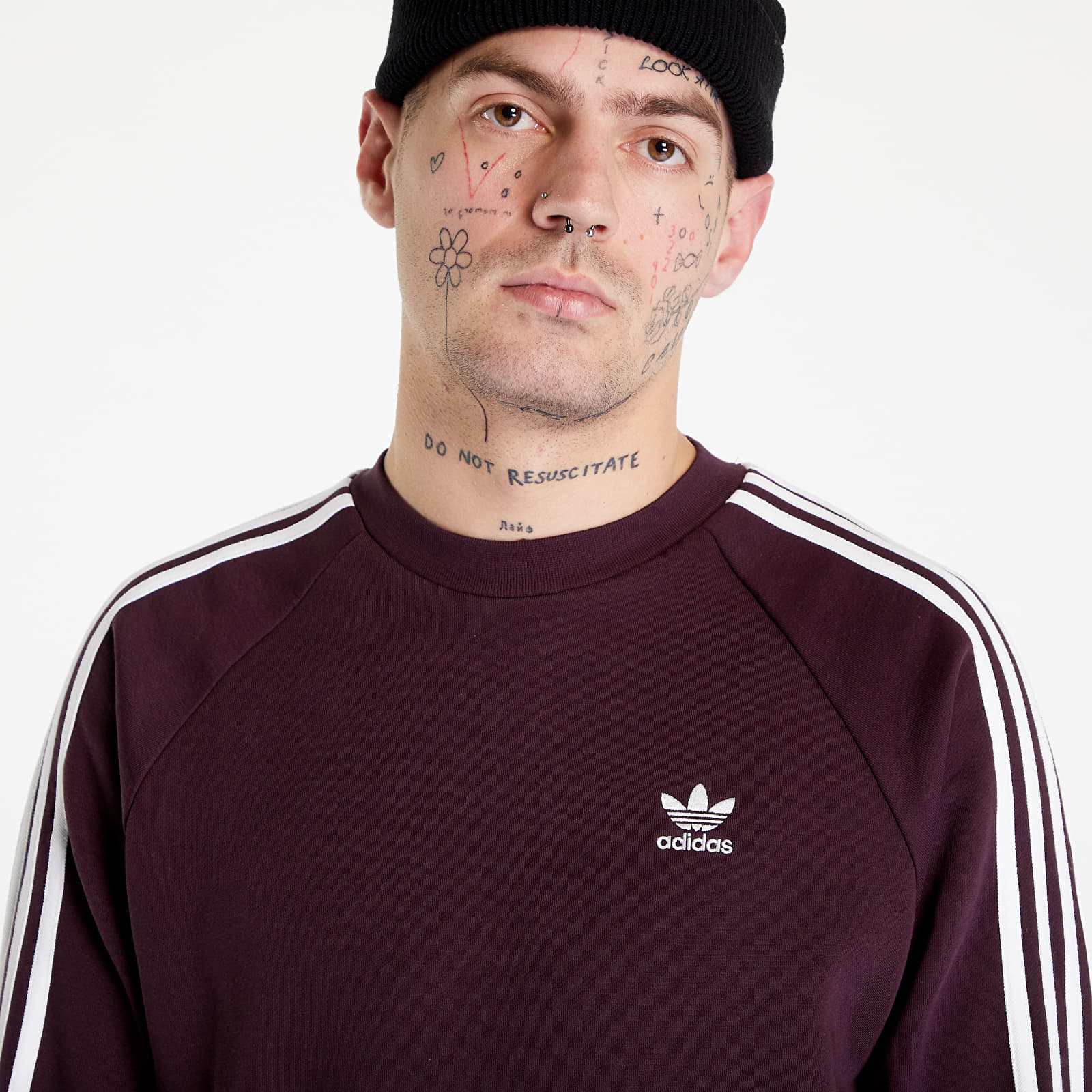 Felpe adidas Originals Adicolor Classics 3-Stripes Crew Sweatshirt Shadow Maroon