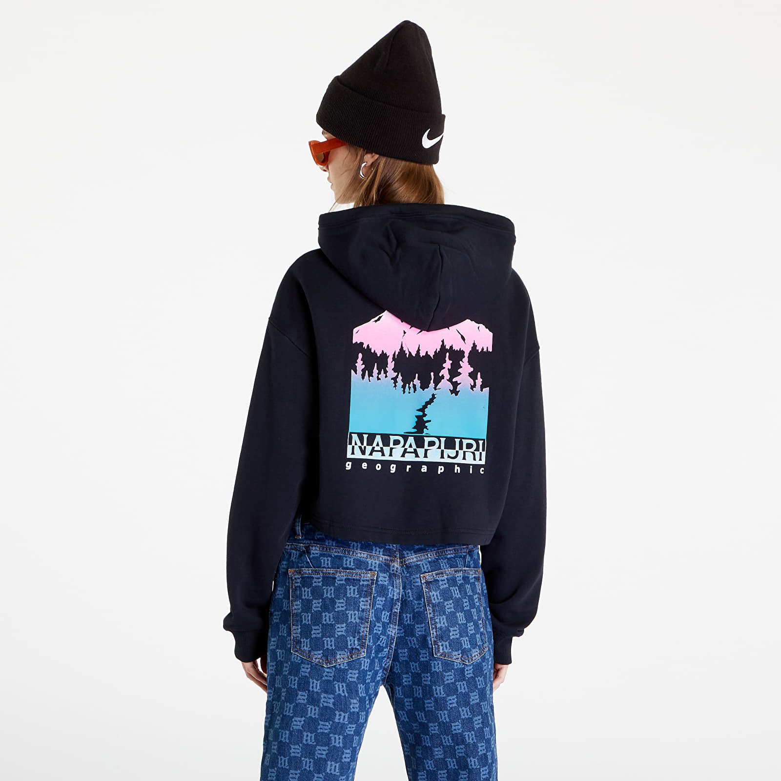 Hupparit ja collegepaidat Napapijri B-Hockey Hoodie Crop Black