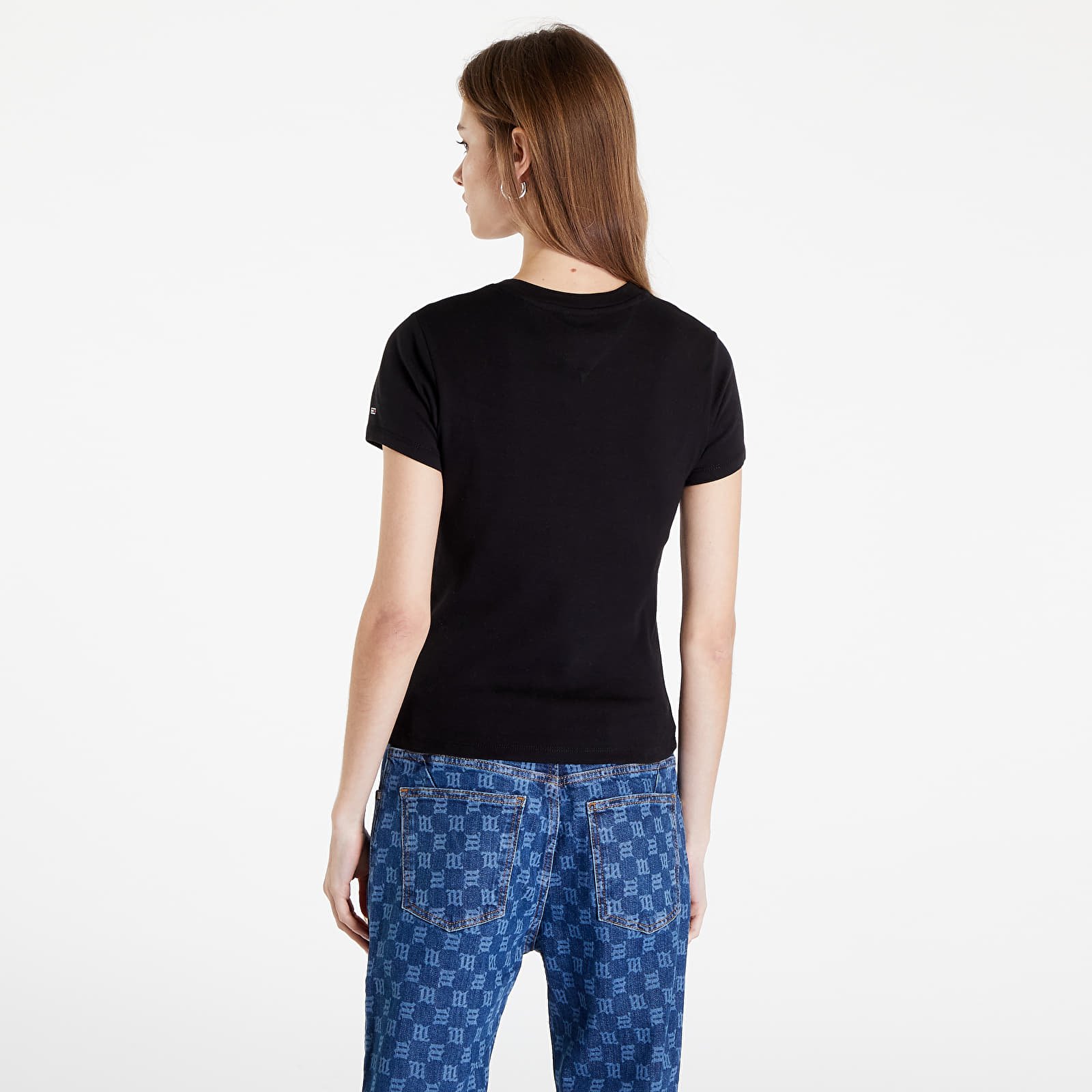 Marškinėliai Tommy Jeans Baby Serif Linea Short Sleeve Black