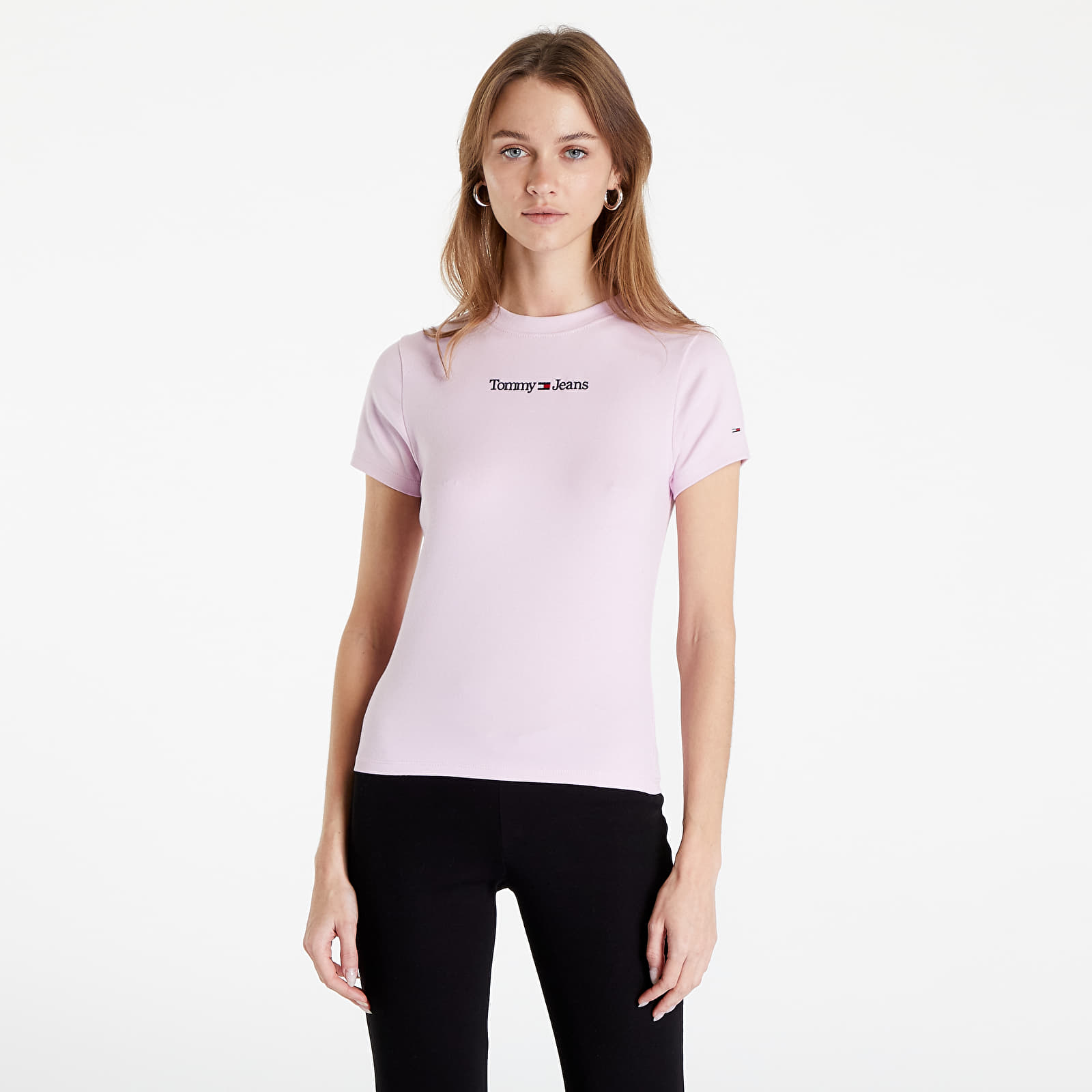 T-shirts Tommy Jeans Baby Serif Linea Short Sleeve French Orchid