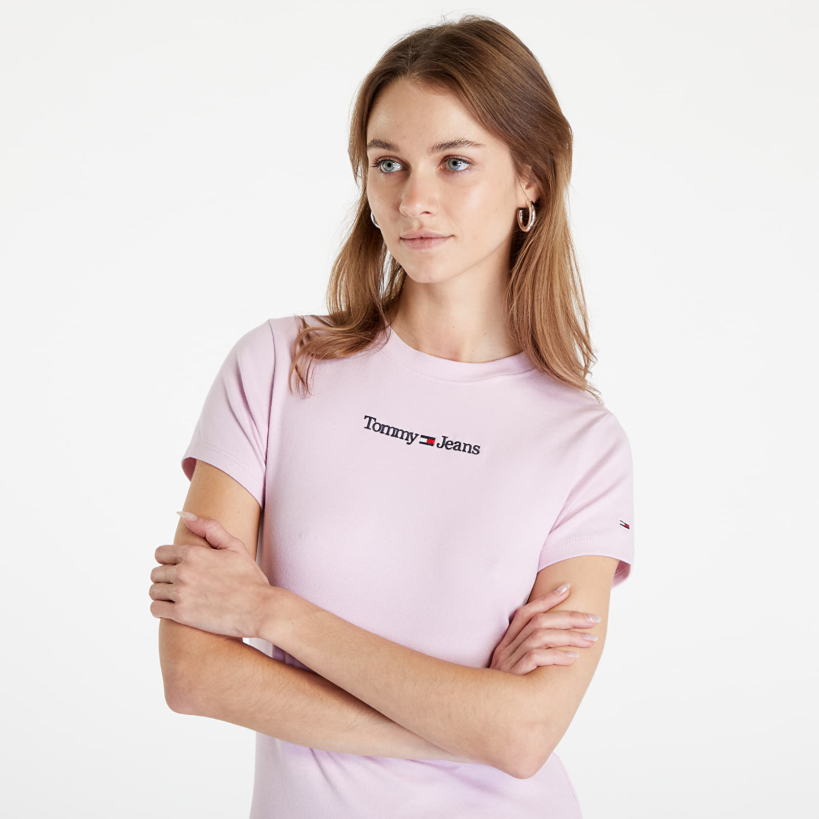T-särgid Tommy Jeans Baby Serif Linea Short Sleeve French Orchid