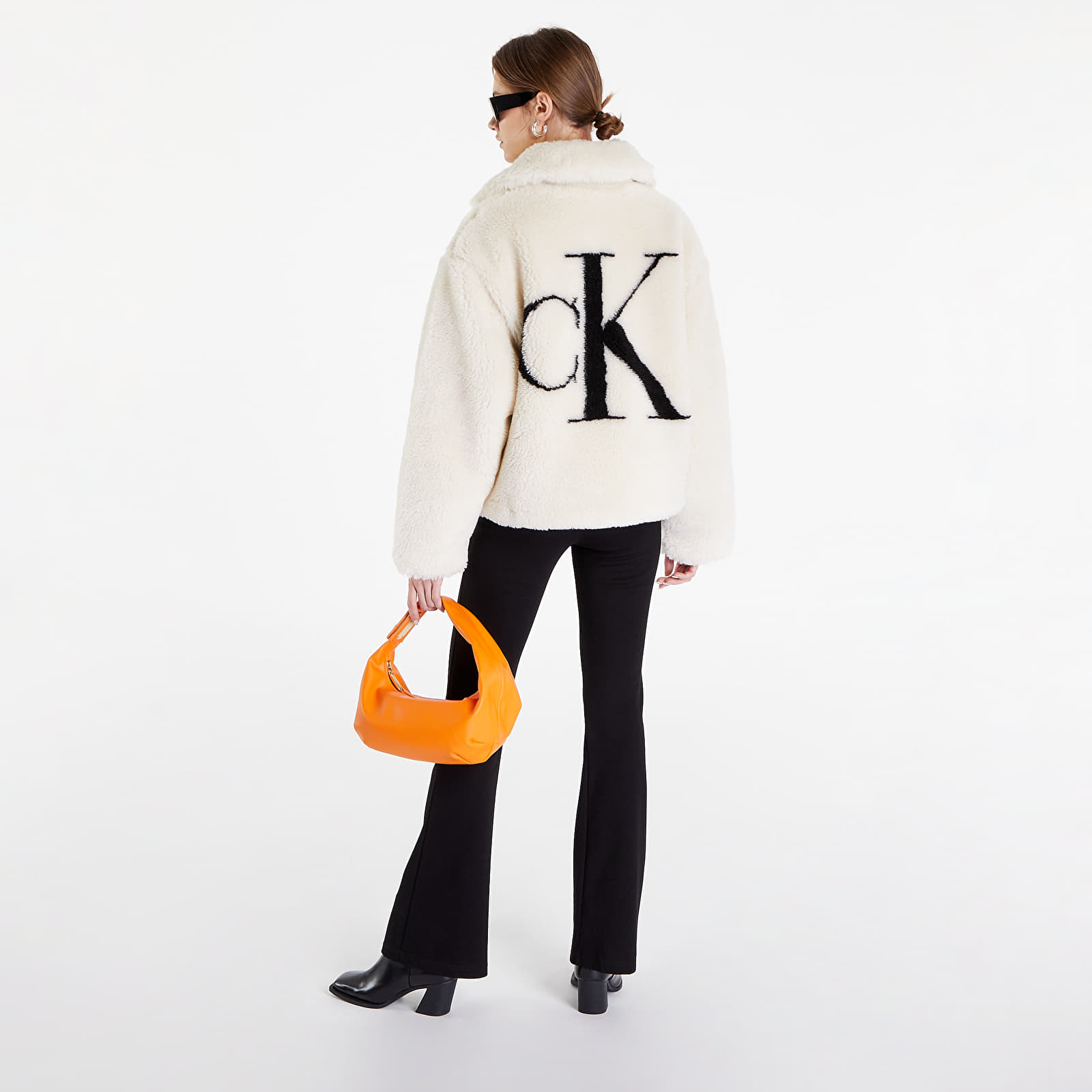 Calvin klein men's short parka with sherpa store hood