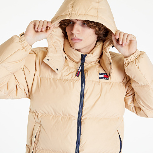 Tommy jeans cord puffer jacket shop in beige