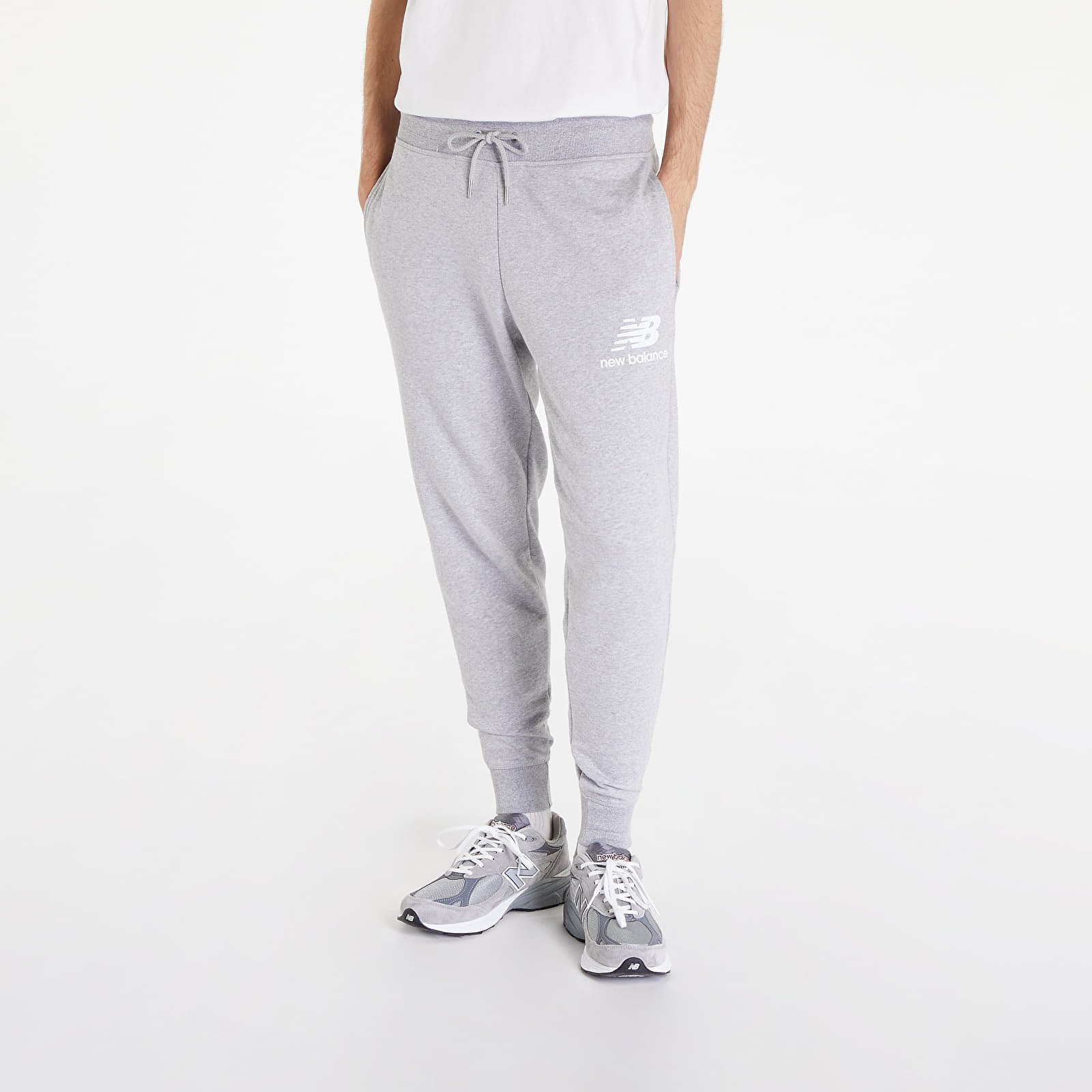 Pants and jeans New Balance Essentials Stacked Logo Sweatpant Athletic Grey  | Footshop