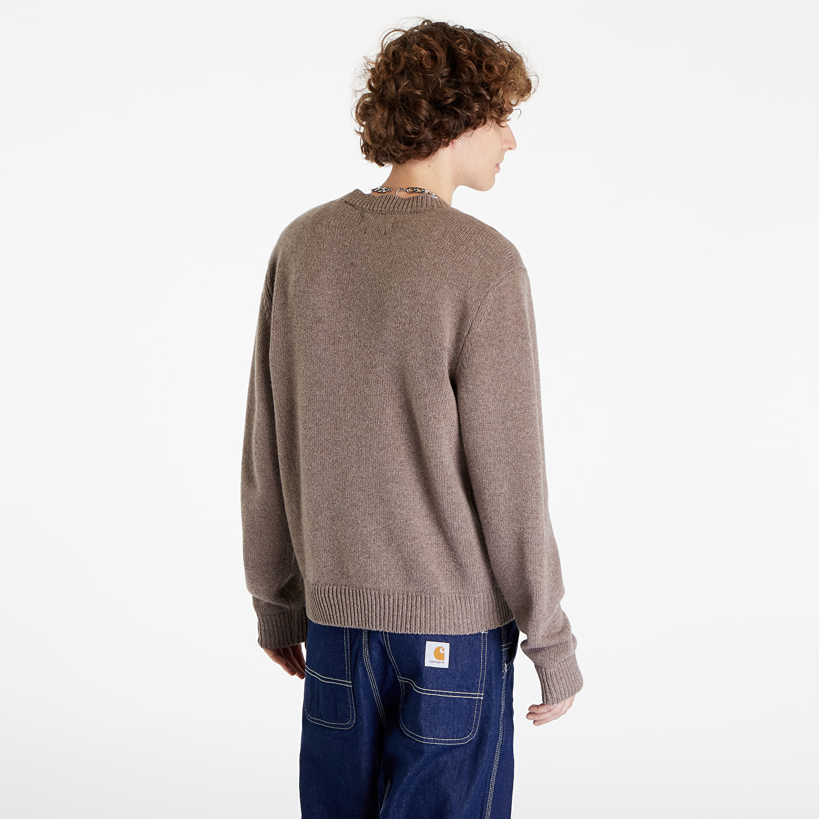 Pullover Han Kjøbenhavn Logo Crewneck Knit Brown Melange