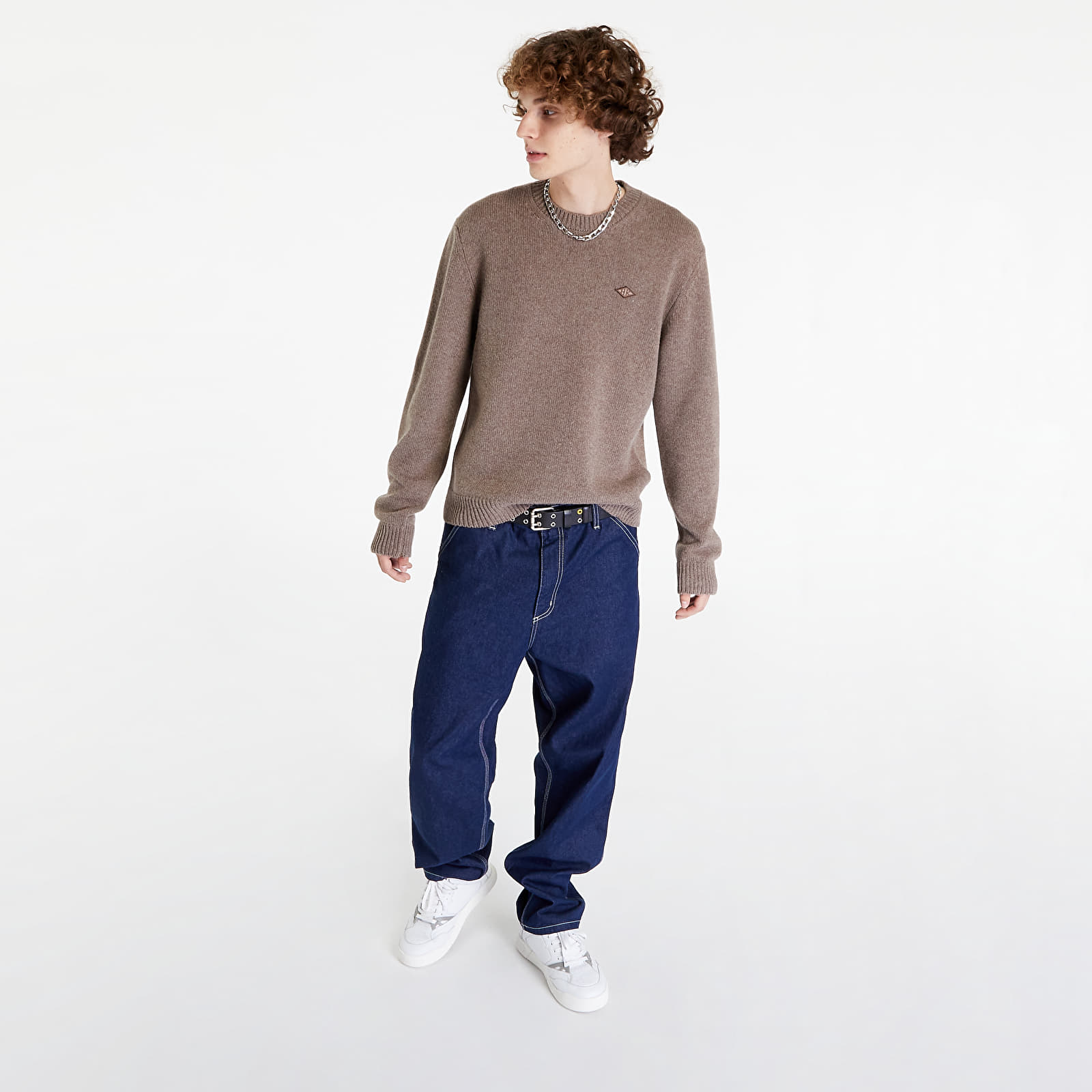 Pullover Han Kjøbenhavn Logo Crewneck Knit Brown Melange