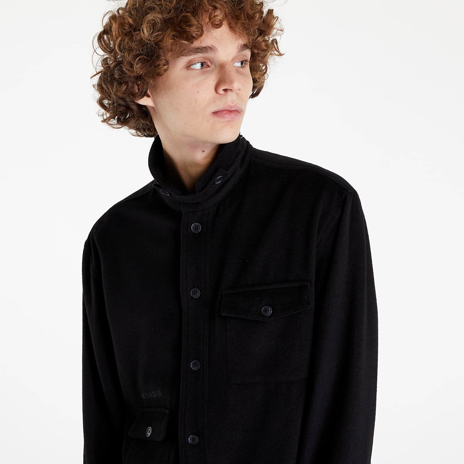 Giacche Han Kjøbenhavn Wool Boxed Overshirt Black Melange