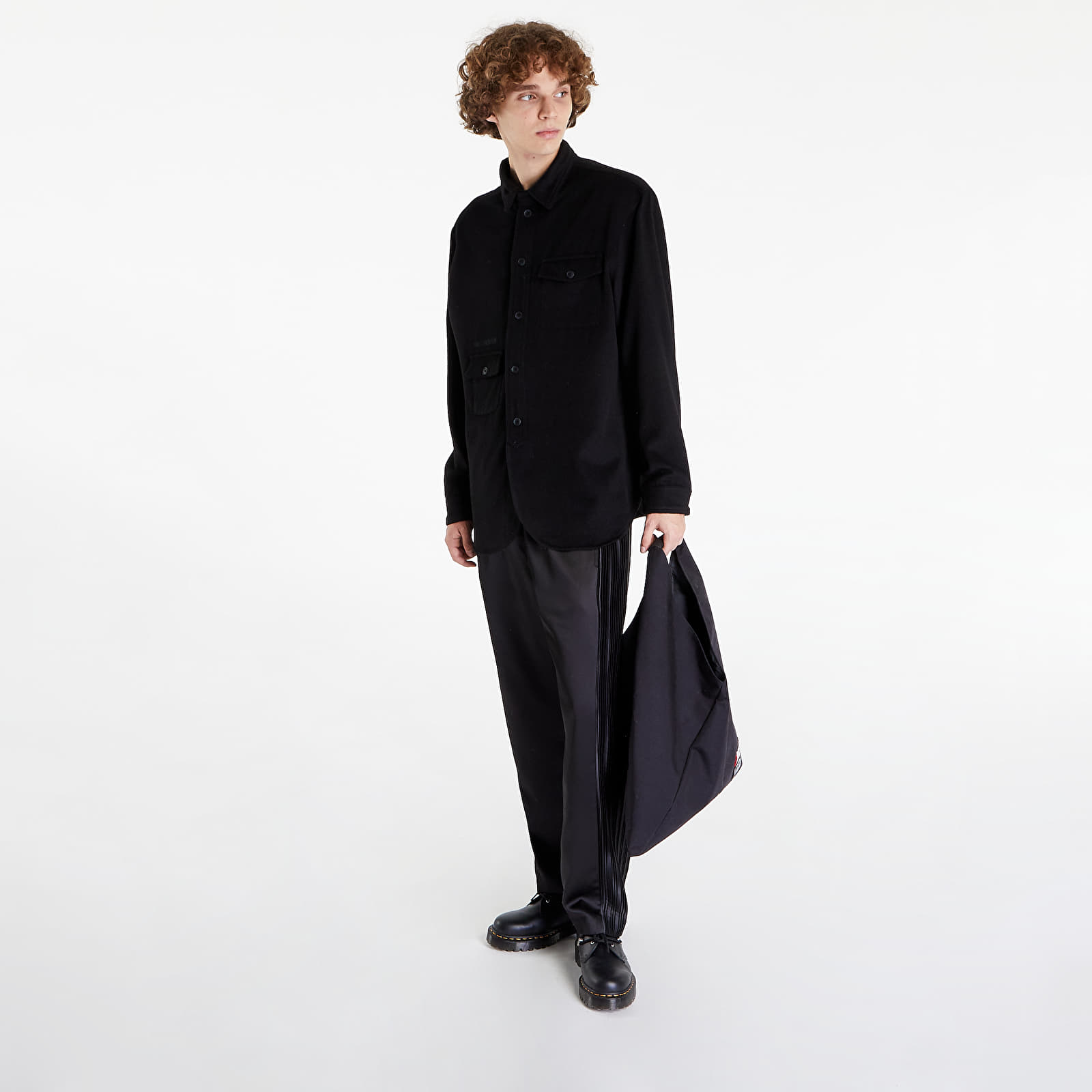 Giacche Han Kjøbenhavn Wool Boxed Overshirt Black Melange