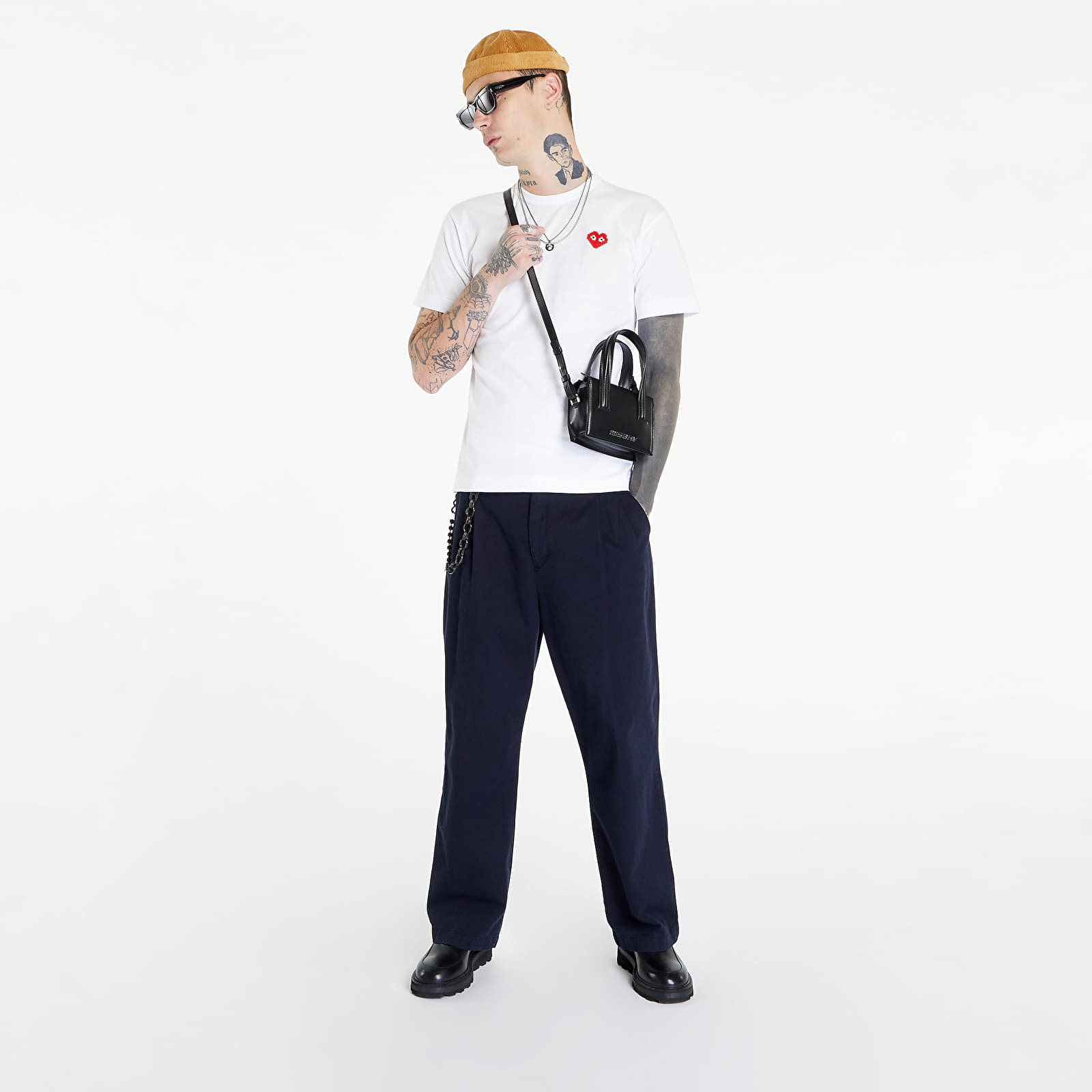 Trička Comme des Garçons PLAY Short Sleeve Knit T-Shirt White