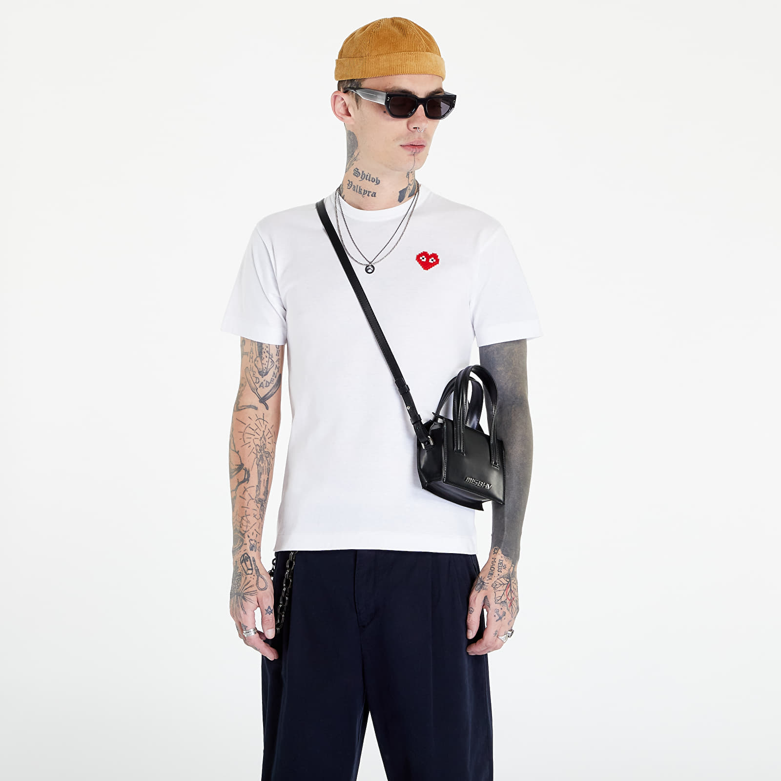 Trička Comme des Garçons PLAY Short Sleeve Knit T-Shirt White