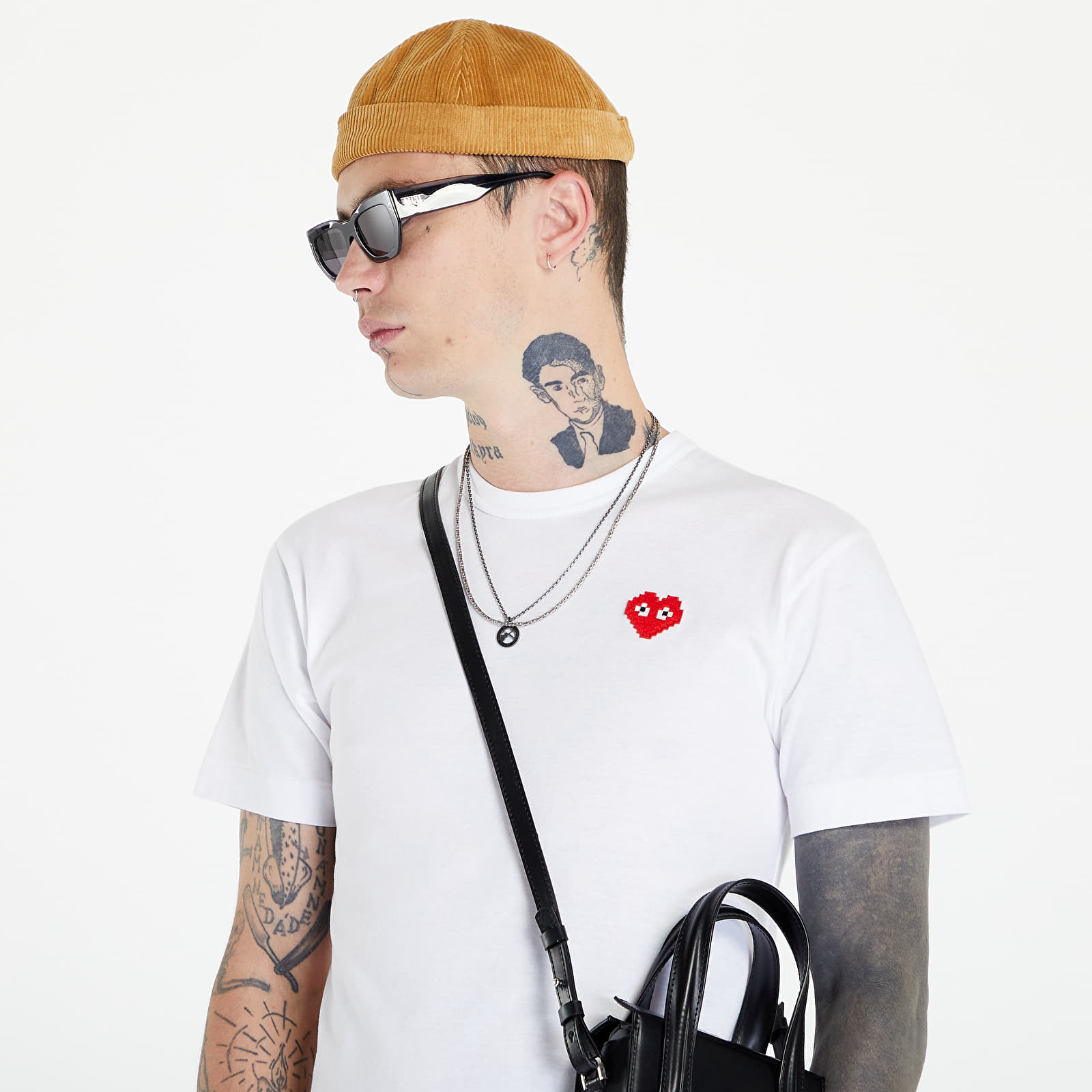 Trička Comme des Garçons PLAY Short Sleeve Knit T-Shirt White