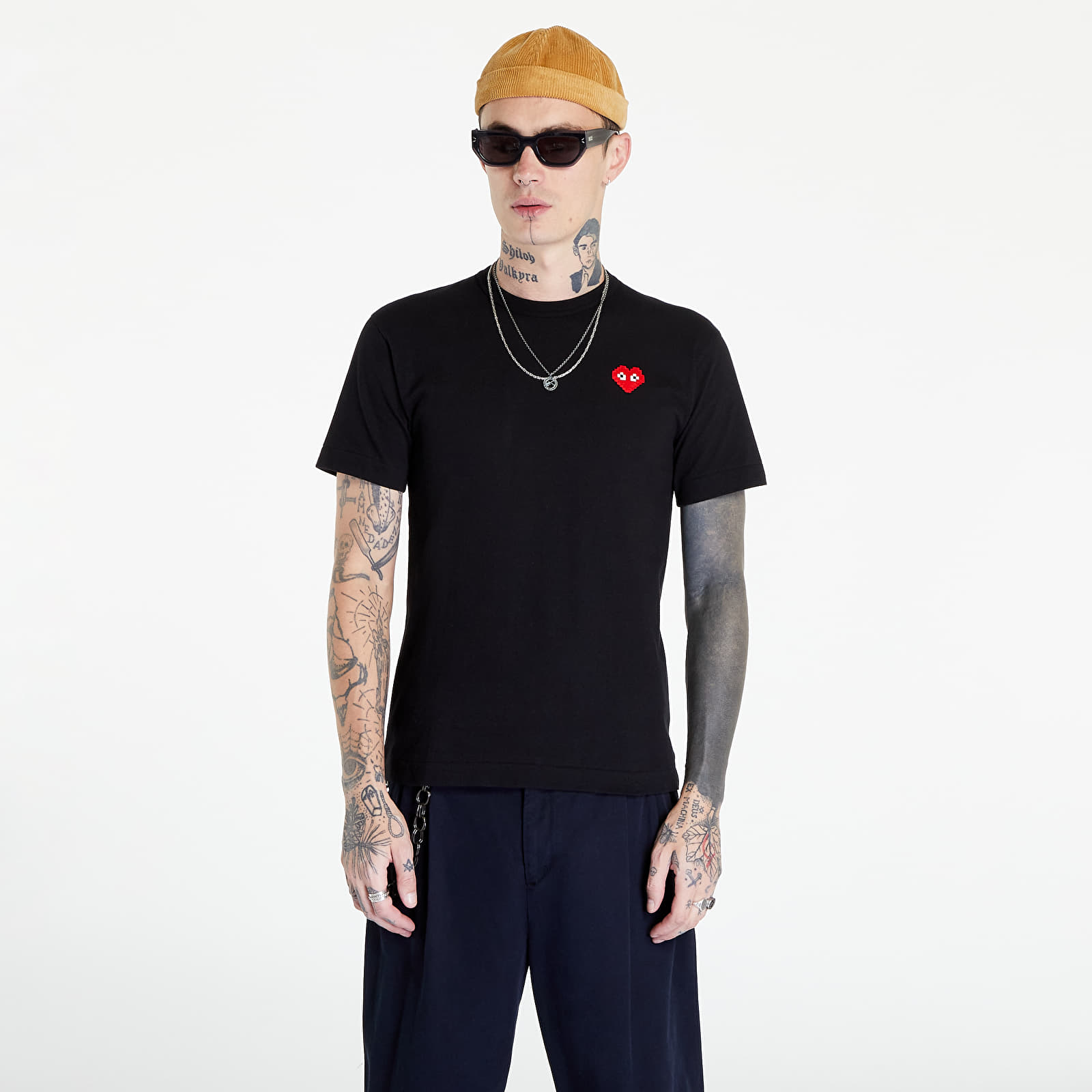 Koszulki Comme des Garçons PLAY Short Sleeve Knit T-Shirt Black