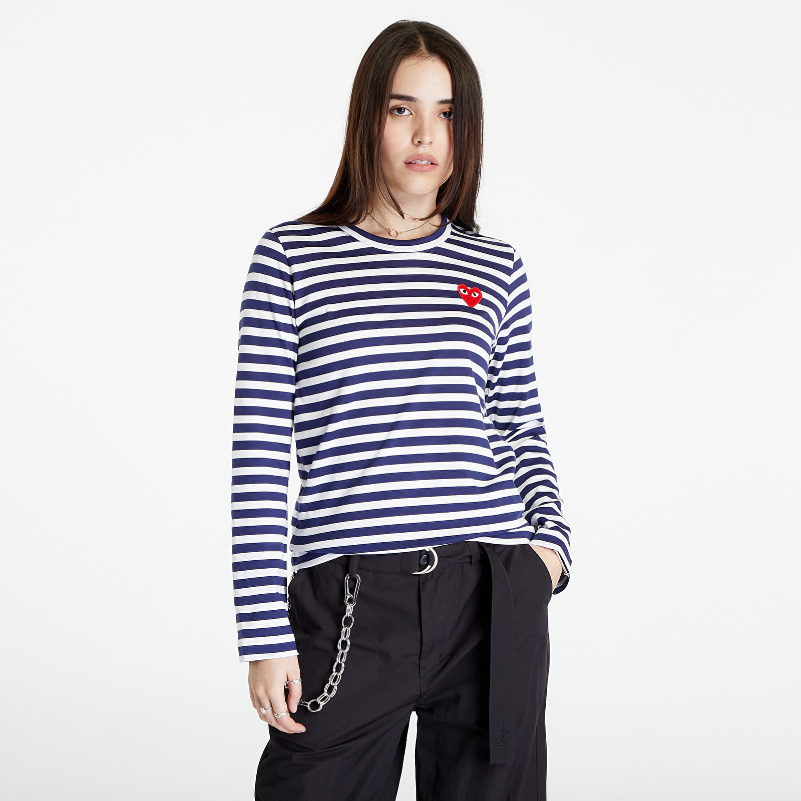 T-Shirts Comme des Garçons PLAY Long Sleeve T-Shirt Navy