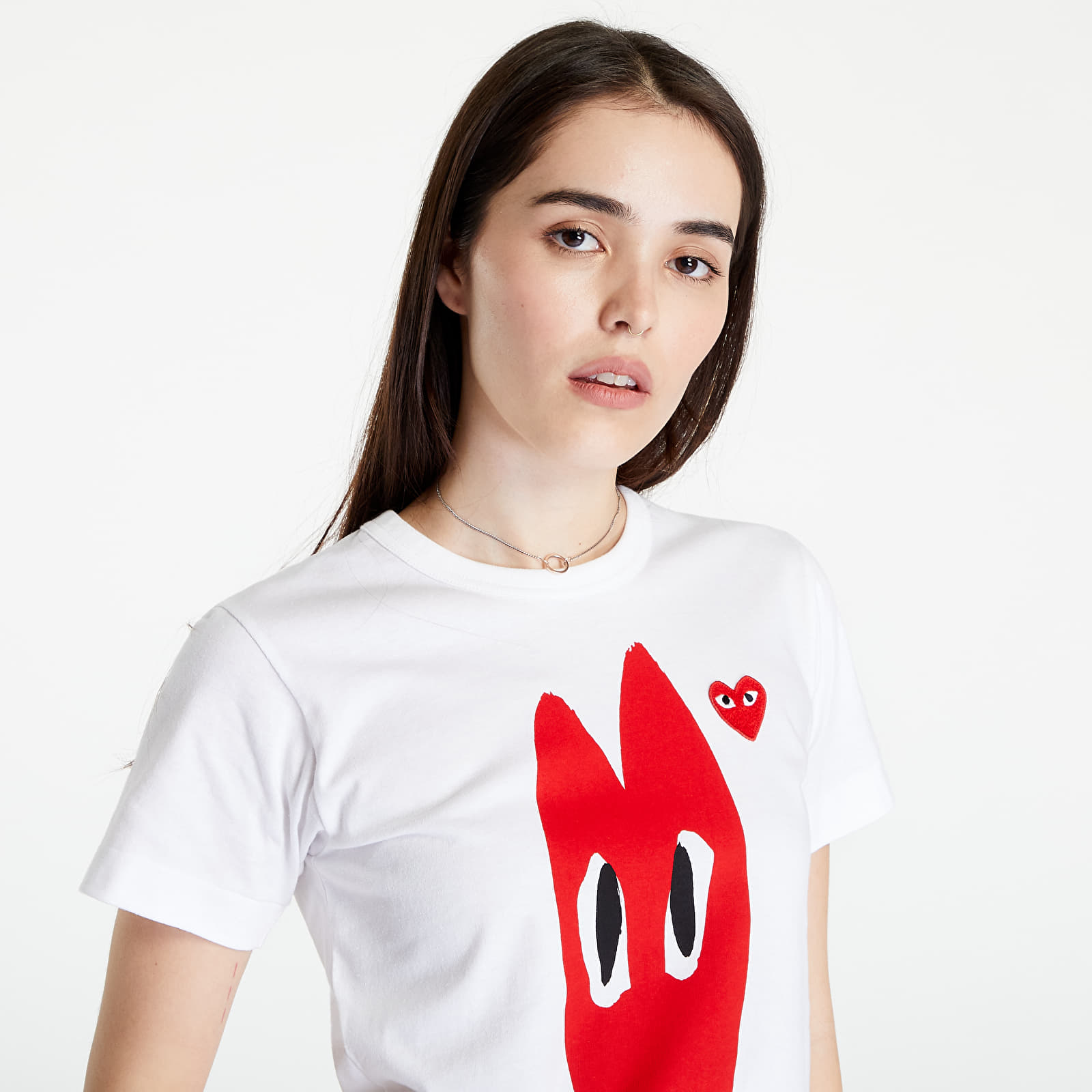 T-shirts  Comme des Garçons PLAY Short Sleeve Knit T-Shirt White