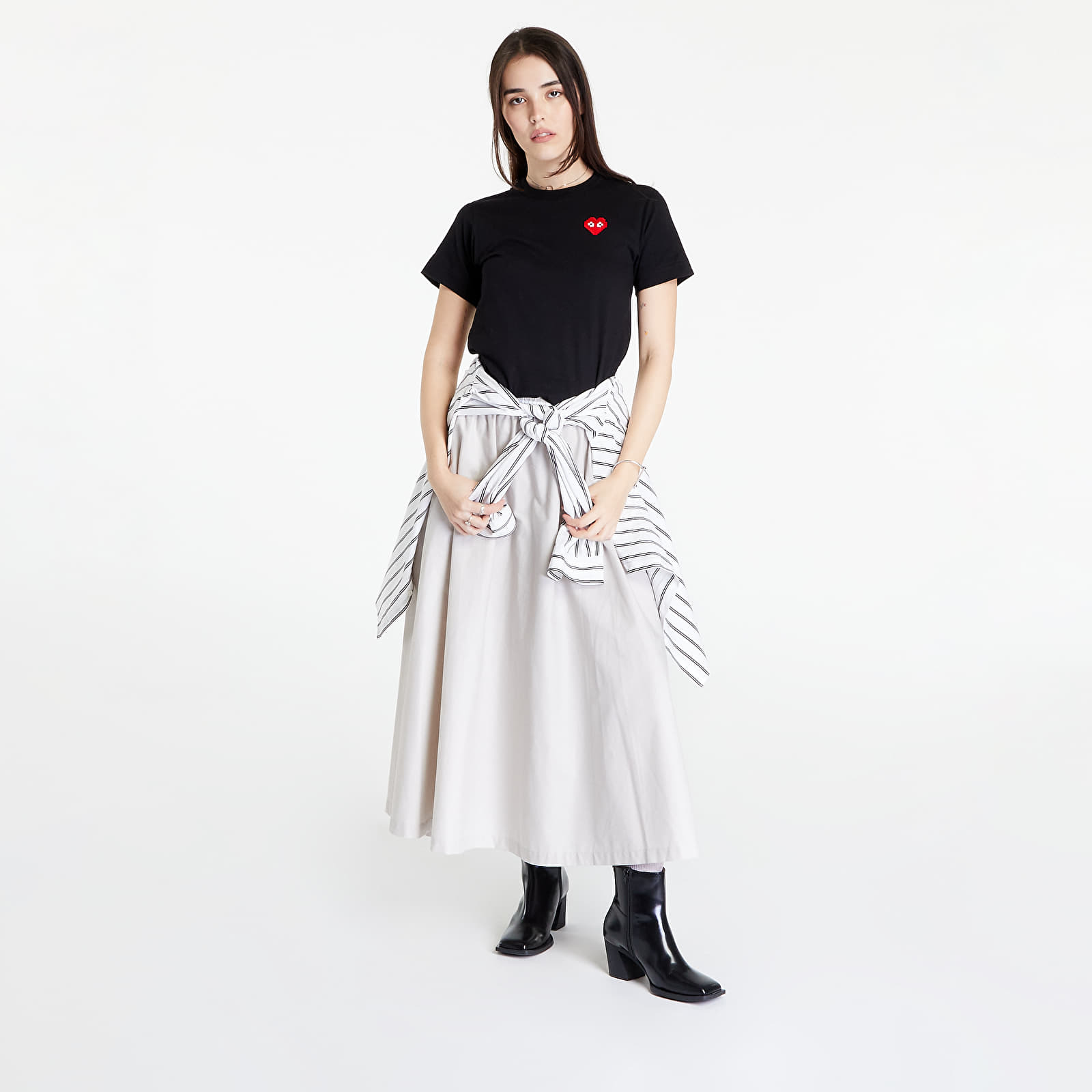 Tricou Comme des Garçons PLAY Short Sleeve Knit T-Shirt Black