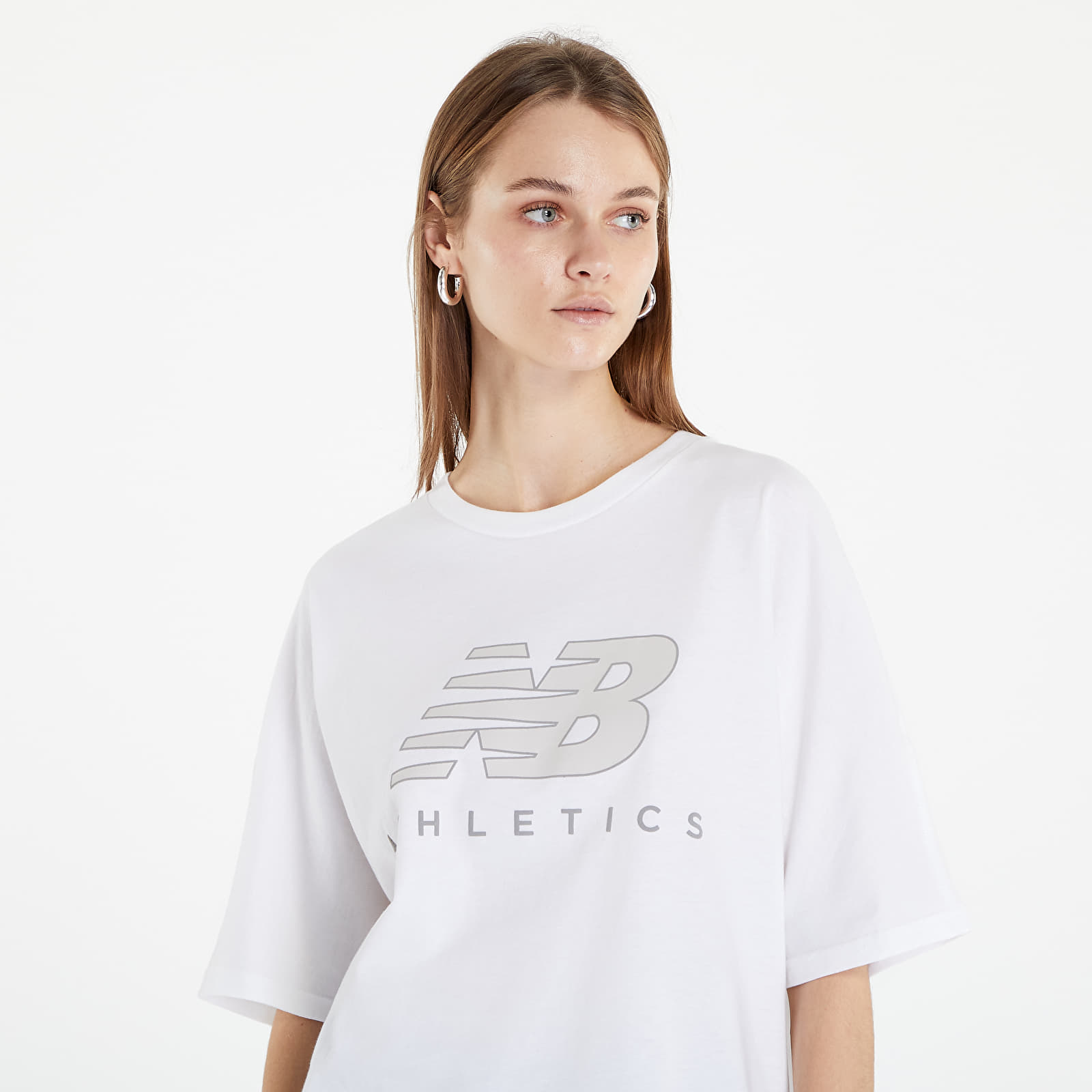 Тениски New Balance Athletics Oversized Tee White