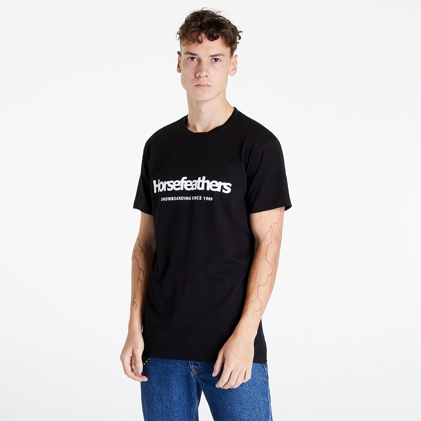 Pólók Horsefeathers Quarter T-Shirt  Black