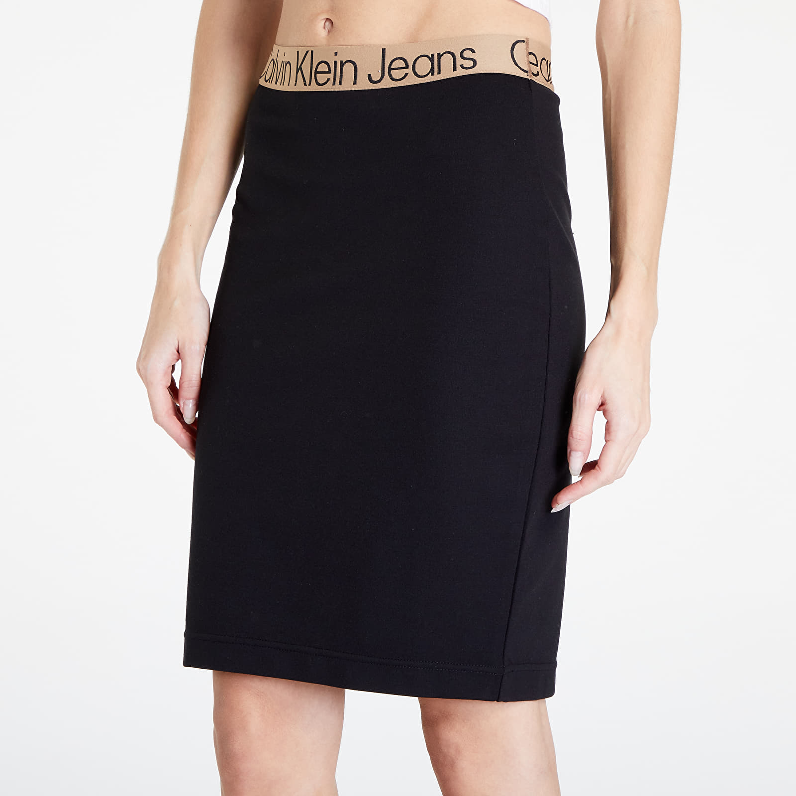 Skirts Calvin Klein Jeans Milano Jersey Logo Tape Pencil Skirt Ck Black |  Footshop
