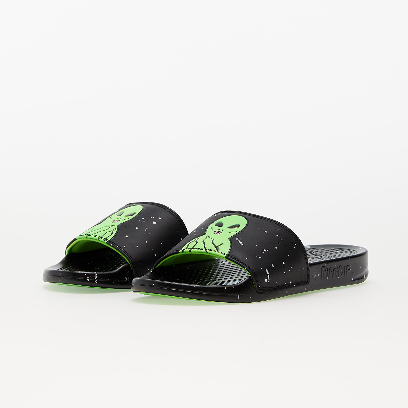 Încălțăminte și sneakerși pentru bărbați RIPNDIP We Out Here Slides Black & Neon Green
