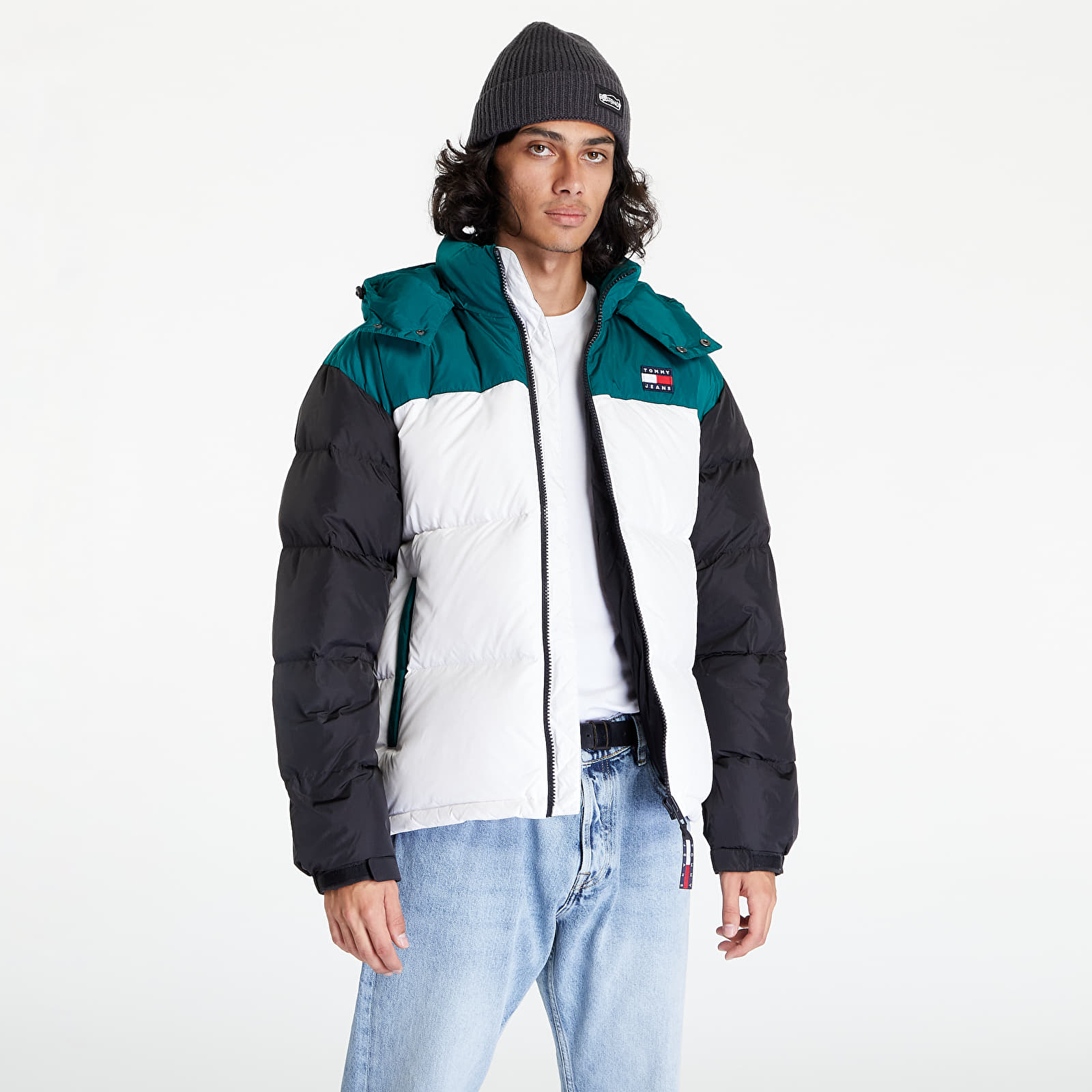 Jackets Tommy Jeans Tjm Color Block Alaska Puffer Dark Turf Green ...