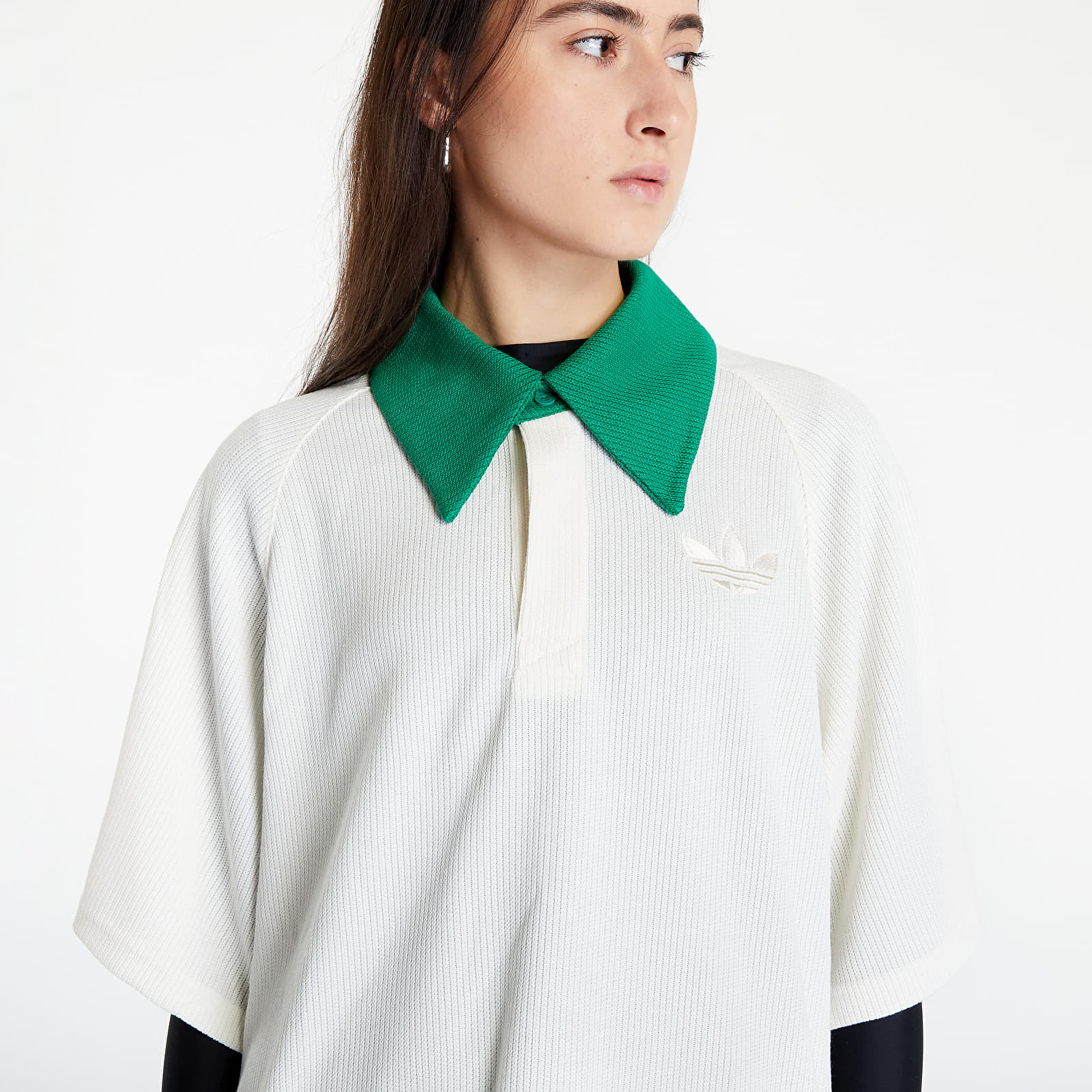 Majice T-shirt adidas Adicolor Heritage Now Knit Polo Cream White