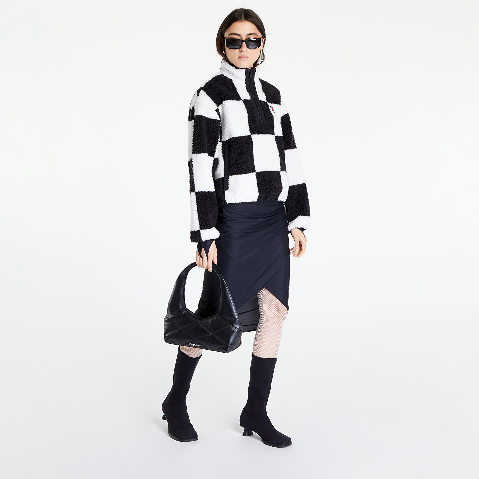 Giacche e cappotti Tommy Jeans Checkerboard Sherpa Popover Black Checkerboard