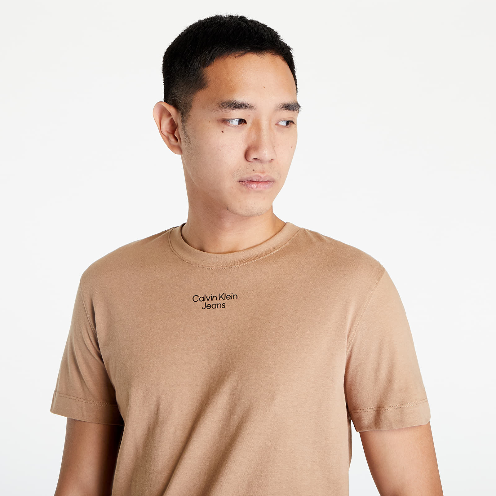 T-shirts Calvin Klein Tee Logo Camel Stacked Footshop | Jeans Timeless